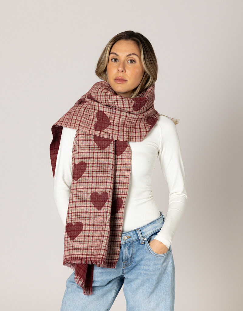 Lyla & Lux Love Hearts Printed Scarf
