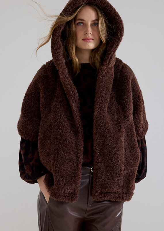 Tramontana Faux Fur Hooded Cape