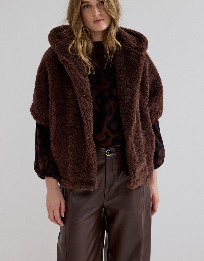 Tramontana Faux Fur Hooded Cape