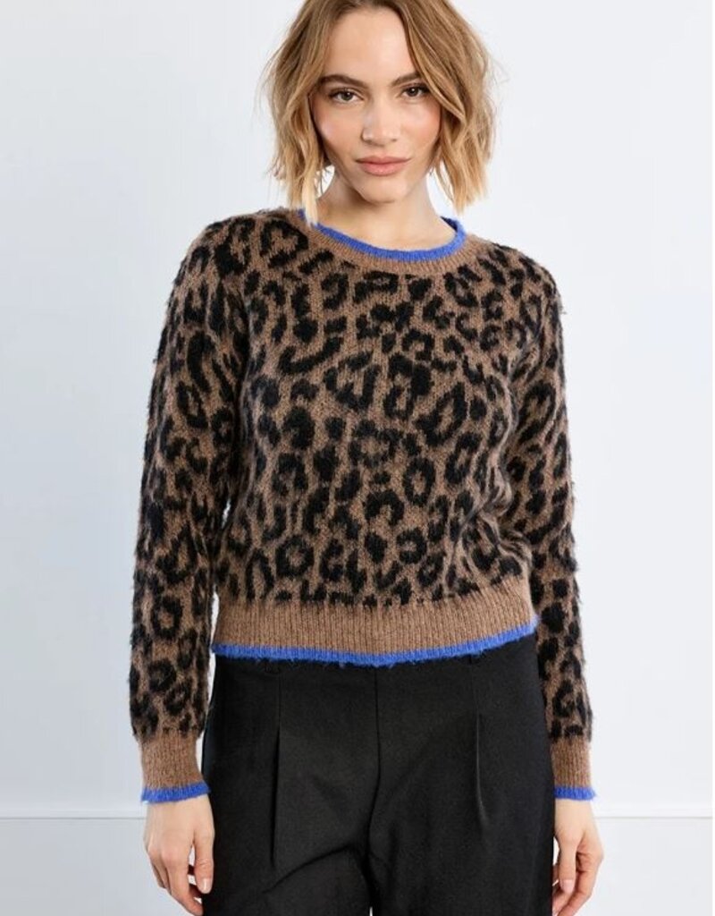 Molly Bracken Leopard Knit Sweater