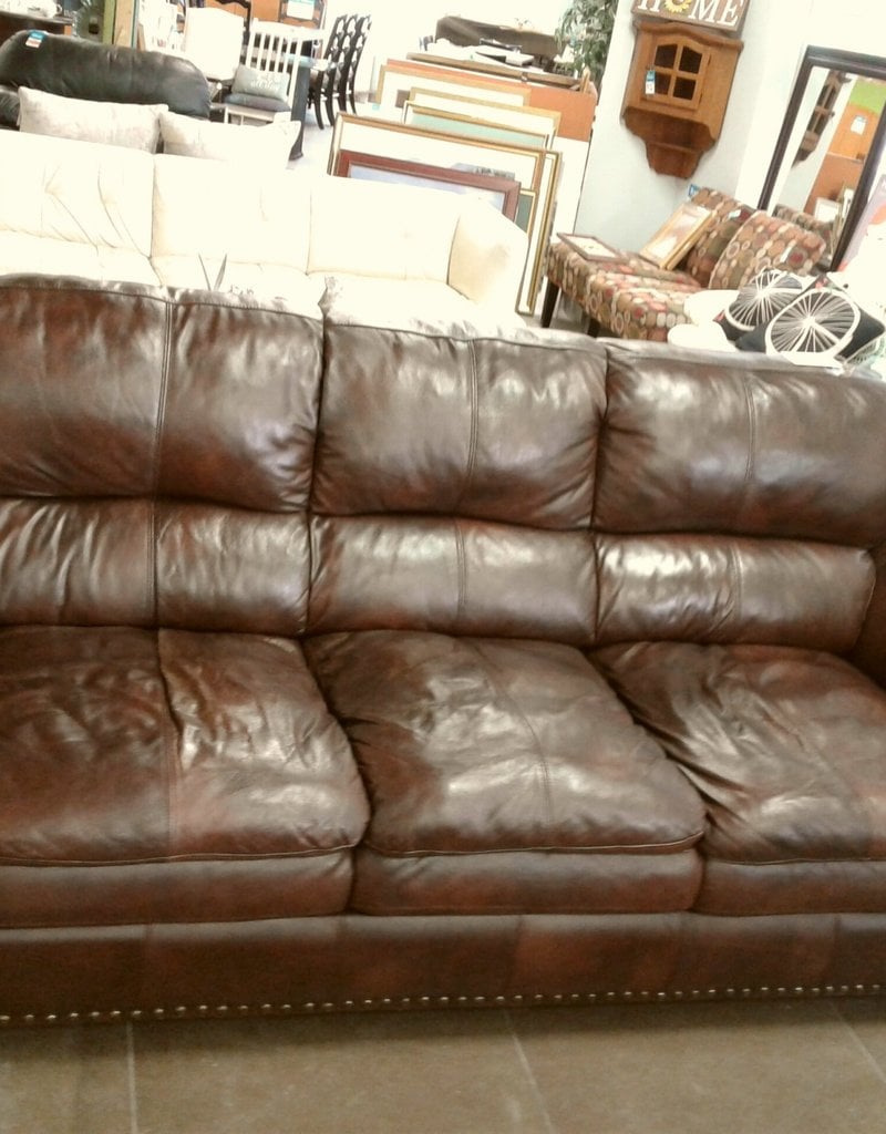 Burgundy Faux Leather Sofa Large Habitat For Humanity Restore