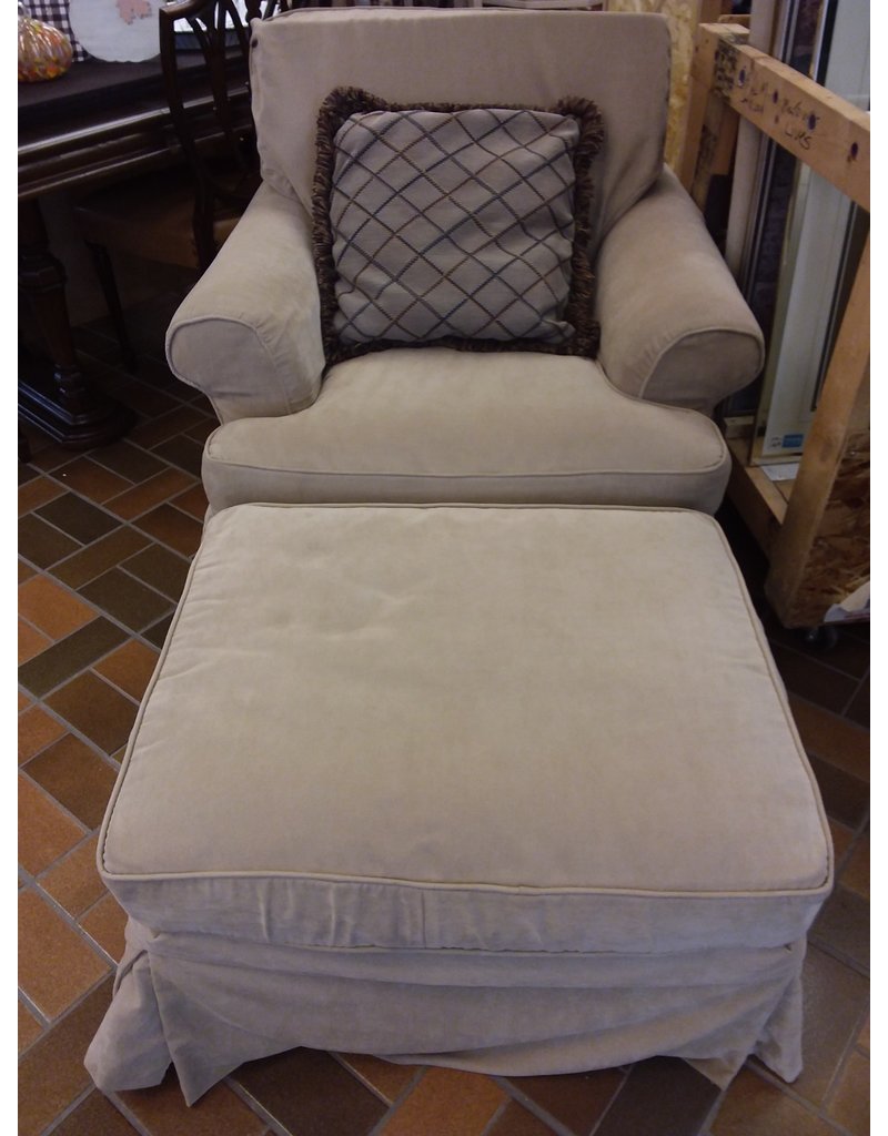 vaughan beige armchair  ottoman