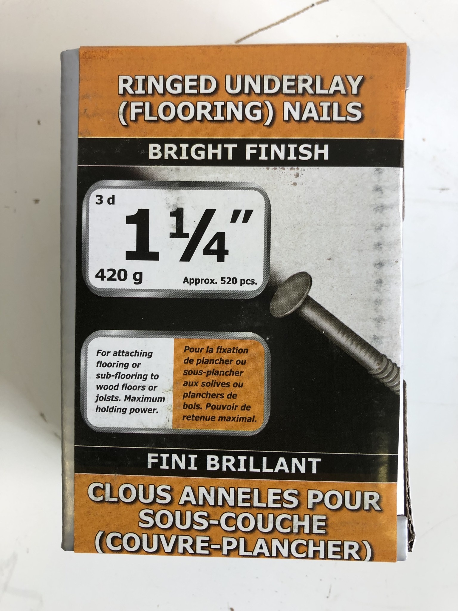 11/4" Ringed Underlay (Flooring) Nails Habitat for Humanity ReStore