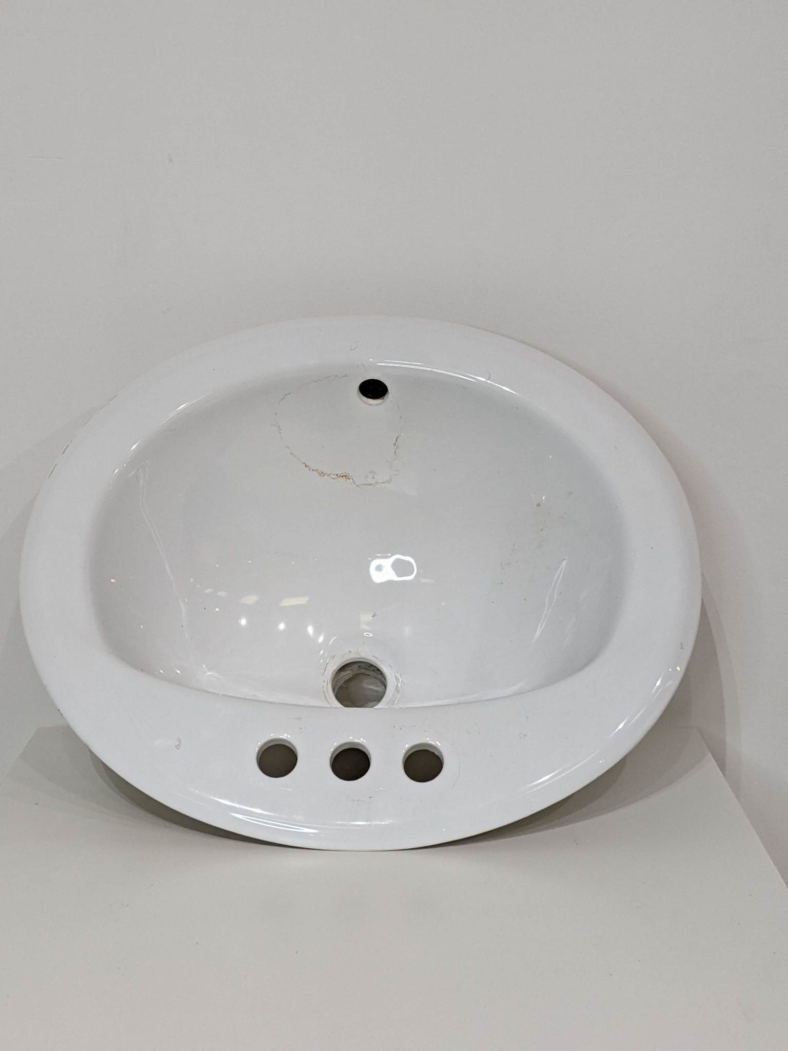 White Porcelain Oval Drop In Sink Habitat For Humanity Restore