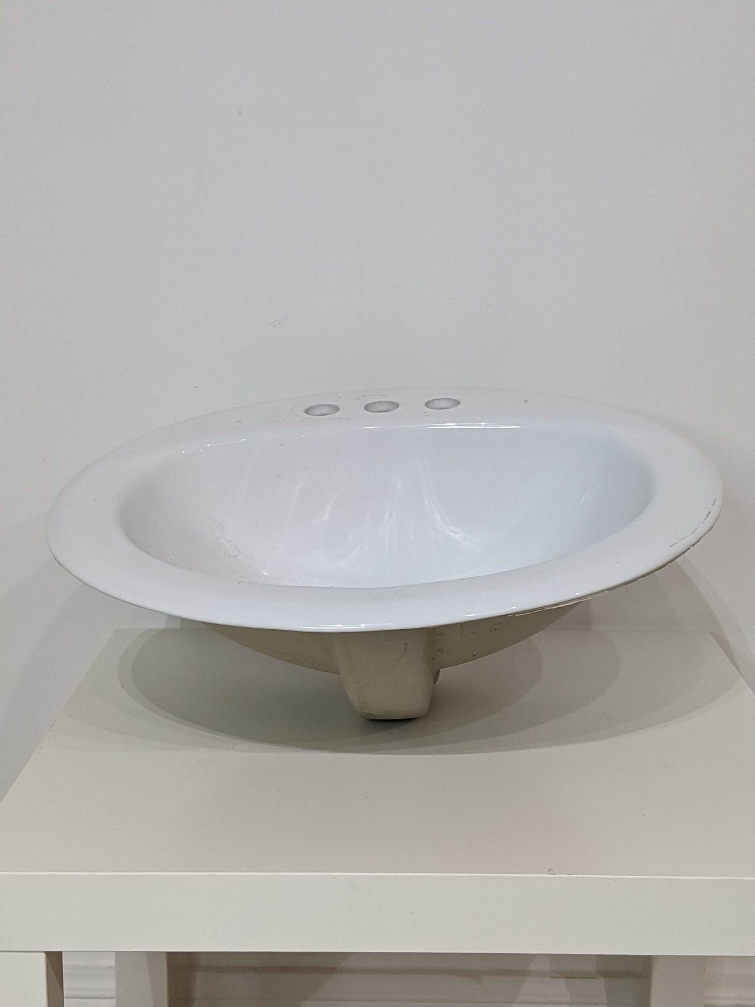 White Porcelain Oval Drop In Sink Habitat For Humanity Restore