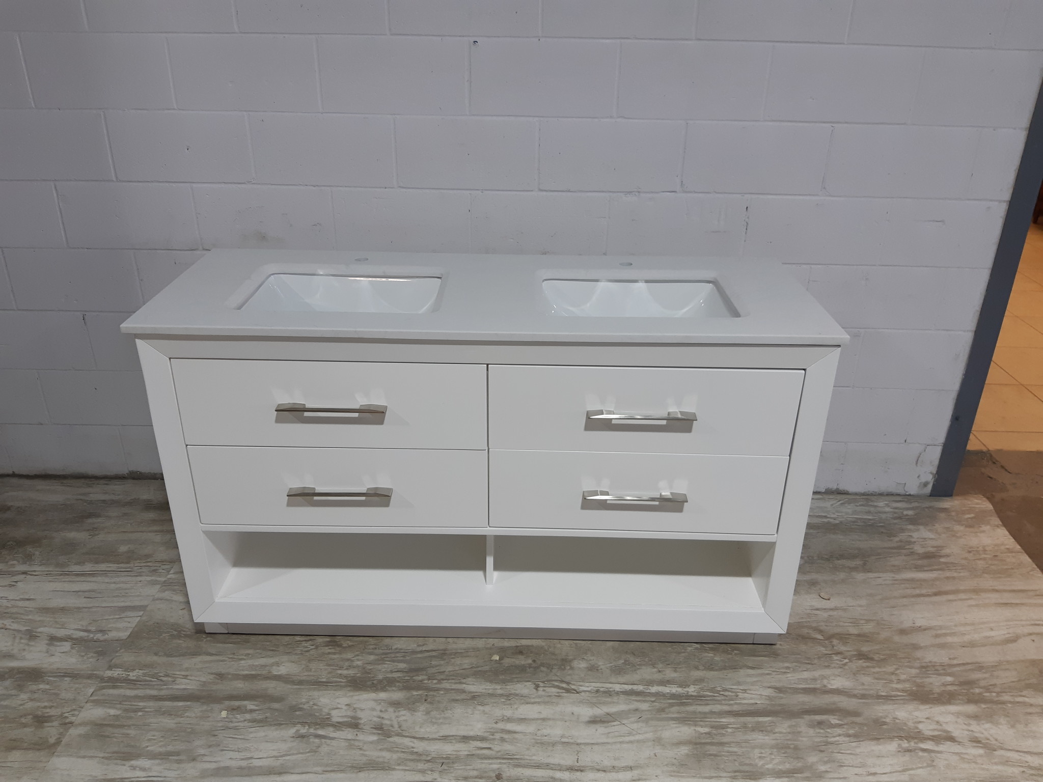 60 Bathroom Vanity Cabinet In White Habitat For Humanity Restore