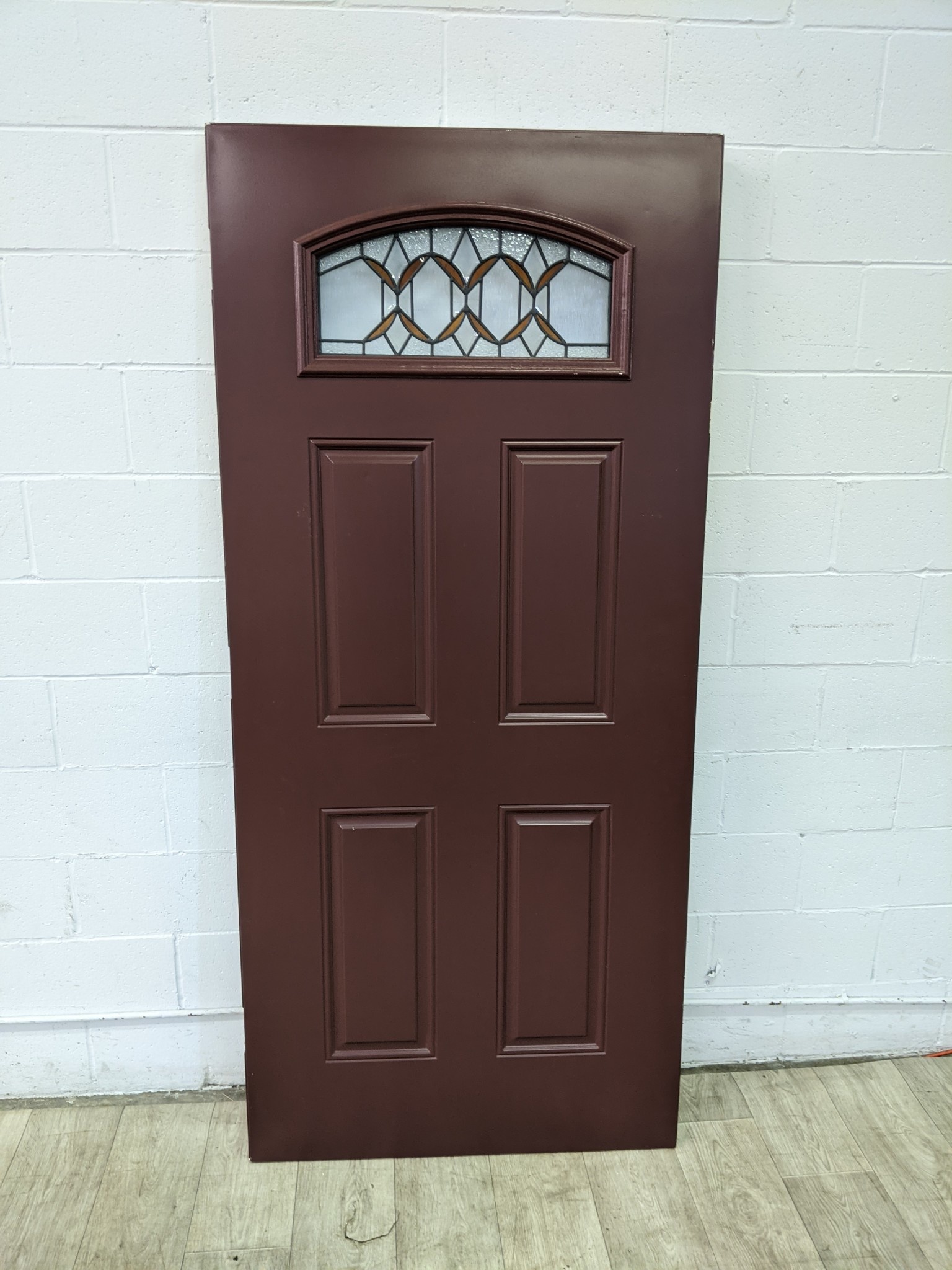NEW 79&quot; x 35.75&quot; Exterior Steel Door with glass insert