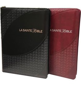 Société Biblique Canadienne Bible Louis Segond 1910 caractères moyens Paroles de Jésus en rouge, zip, onglet - bordeau