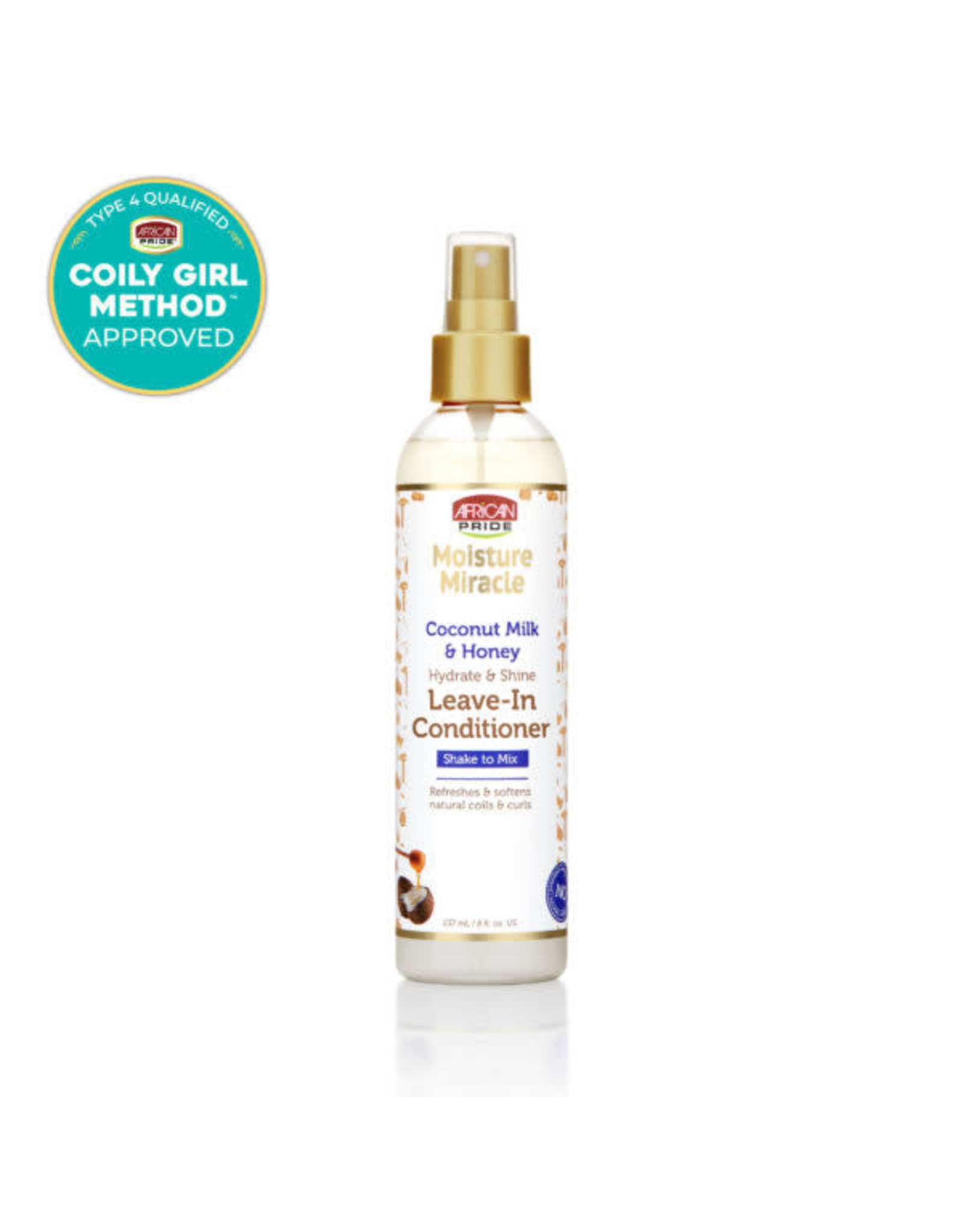 AFRICAN PRIDE MOISTURE MIRACLE COCONUT MILK & HONEY LEAVE-IN CONDITIONER 8OZ