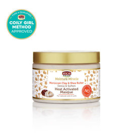 AFRICAN PRIDE MOISTURE MIRACLE MOROCCAN CLAY & SHEA BUTTER HEAT ACTIVATED MASQUE 12OZ