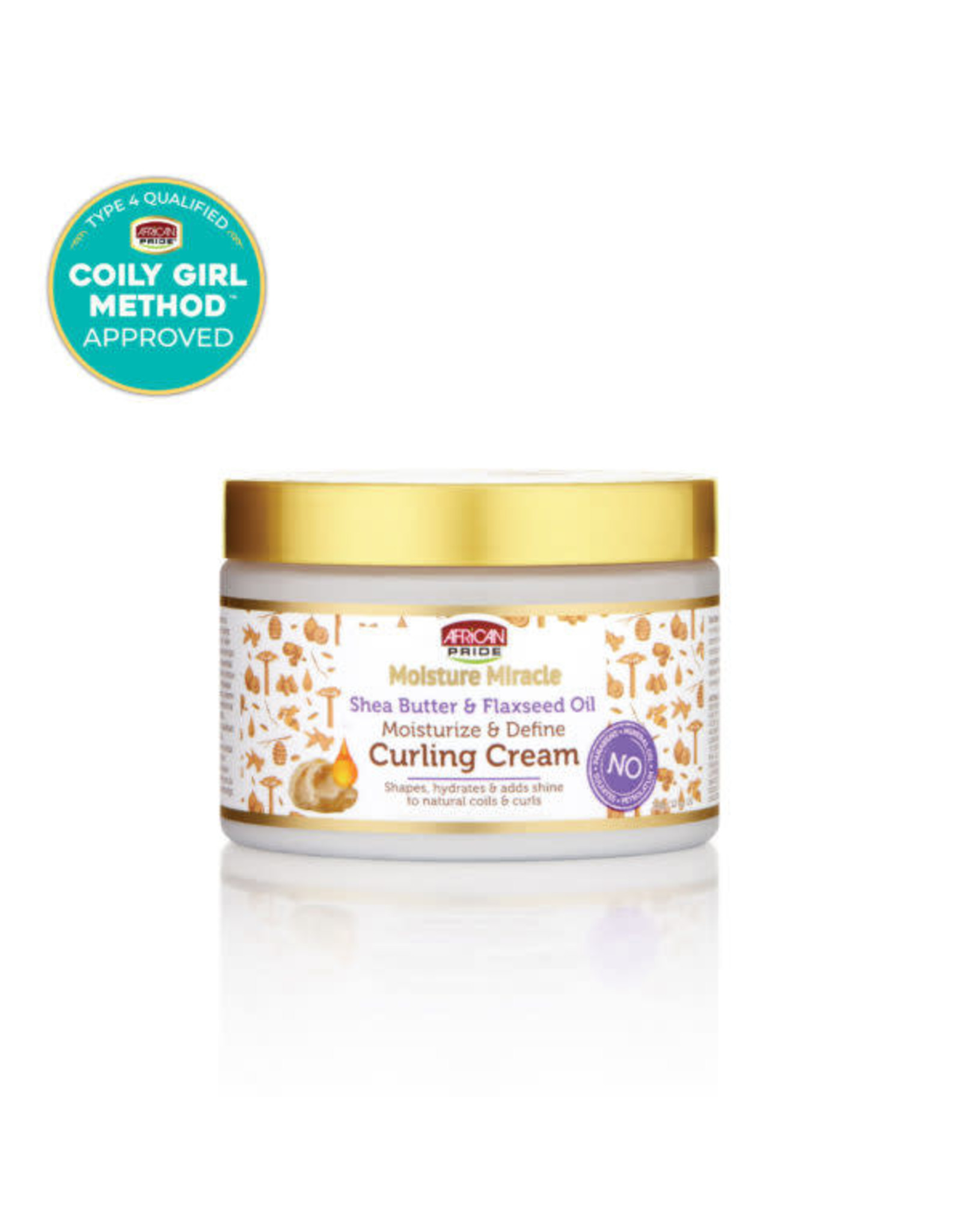 AFRICAN PRIDE MOISTURE MIRACLE SHEA BUTTER & FLAXSEED OIL CURLING CREAM 12OZ