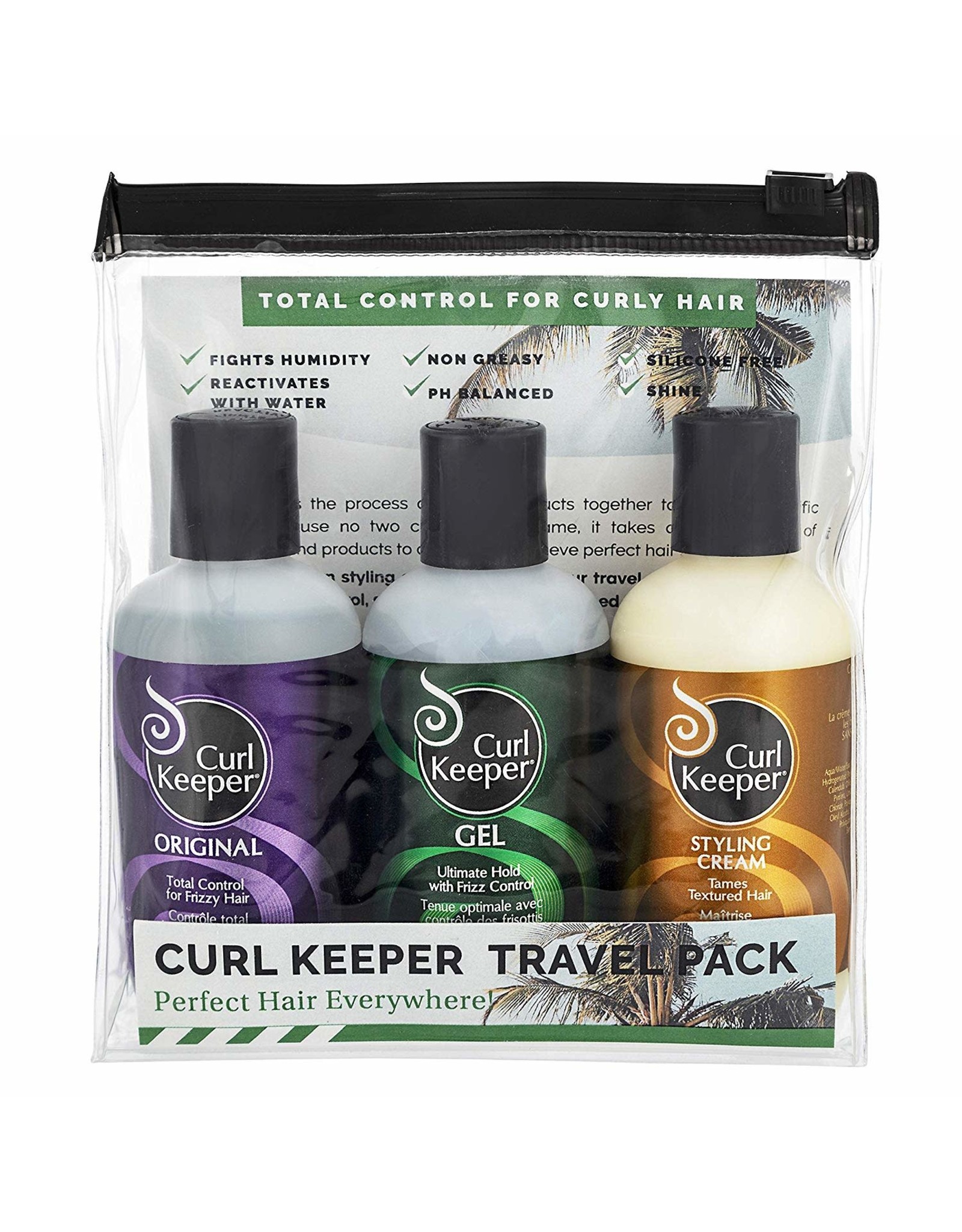 CURLY HAIR SOLUTIONS CURL KEEPER TRAVEL PACK - ORIGINAL, GEL, STYLING CREAM 100ML