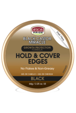 AFRICAN PRIDE BLACK CASTOR MIRACLE HOLD & COVER EDGES BLACK 2.25OZ