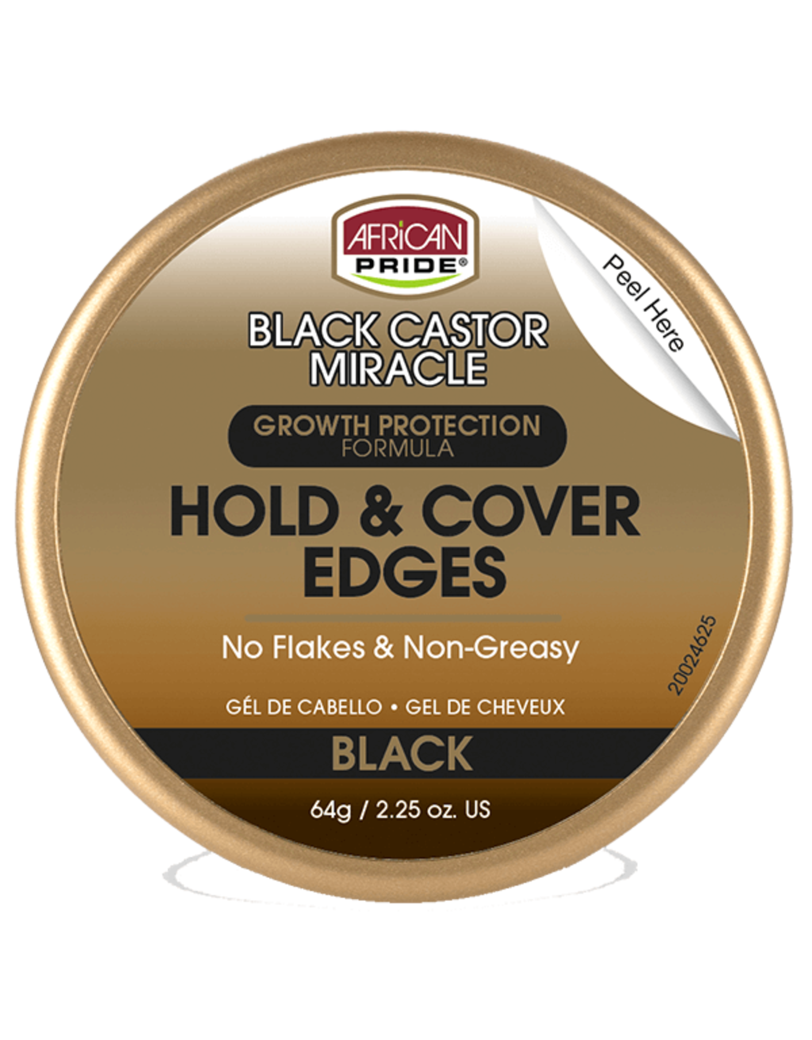 AFRICAN PRIDE BLACK CASTOR MIRACLE HOLD & COVER EDGES BLACK 2.25OZ
