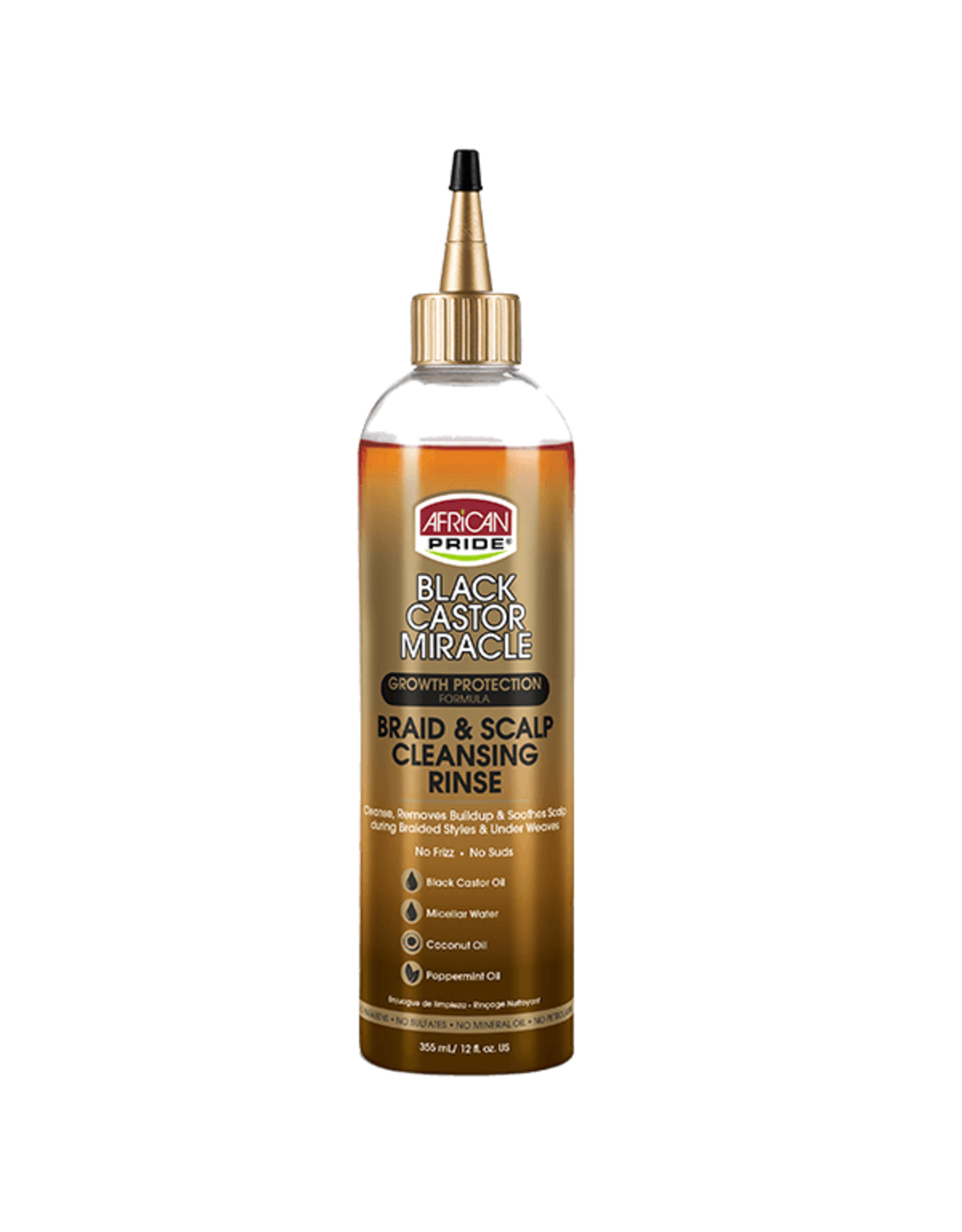 AFRICAN PRIDE BLACK CASTOR MIRACLE BRAID & SCALP CLEANSING RINSE 12OZ