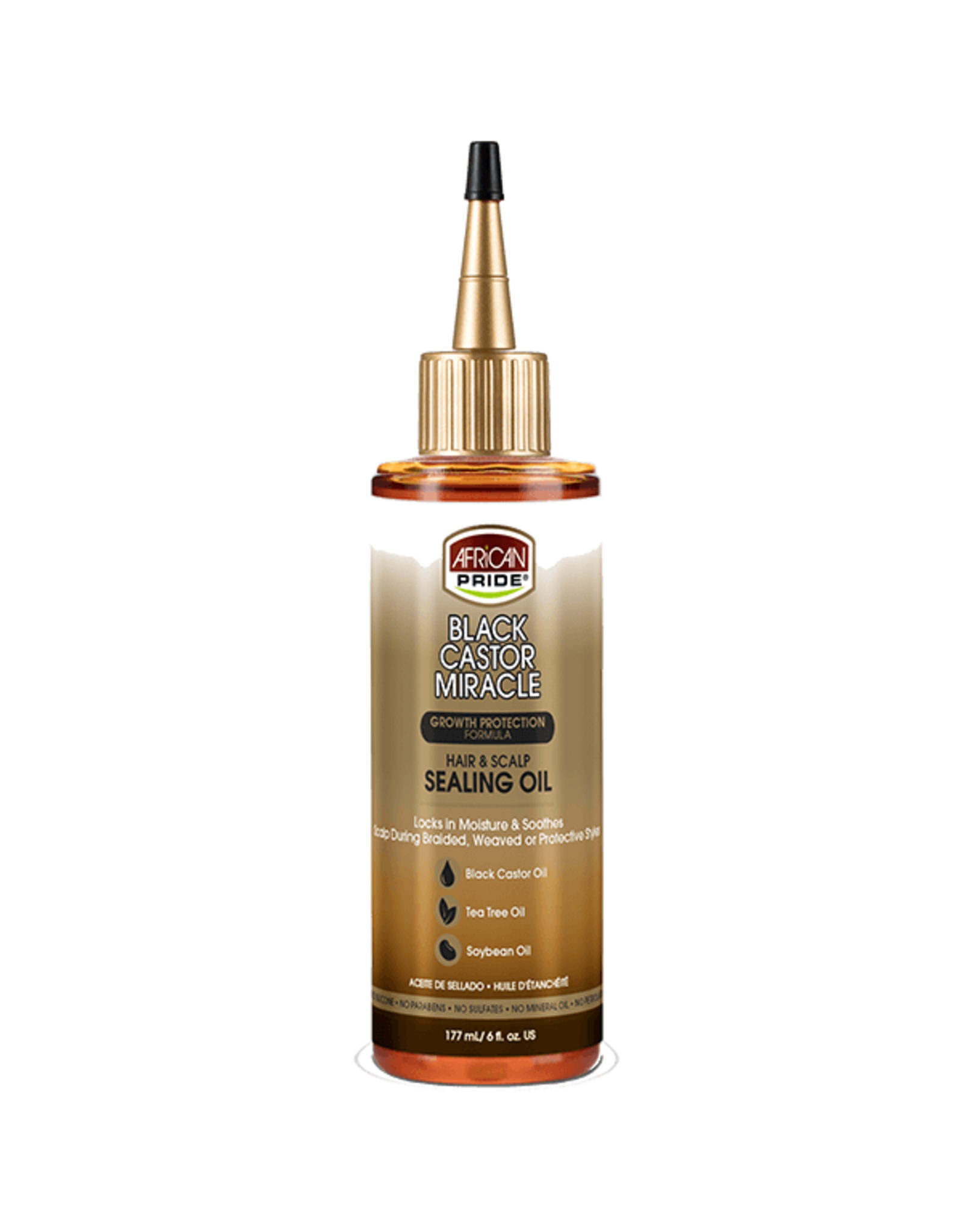AFRICAN PRIDE BLACK CASTOR MIRACLE HAIR & SCALP SEALING OIL 6OZ