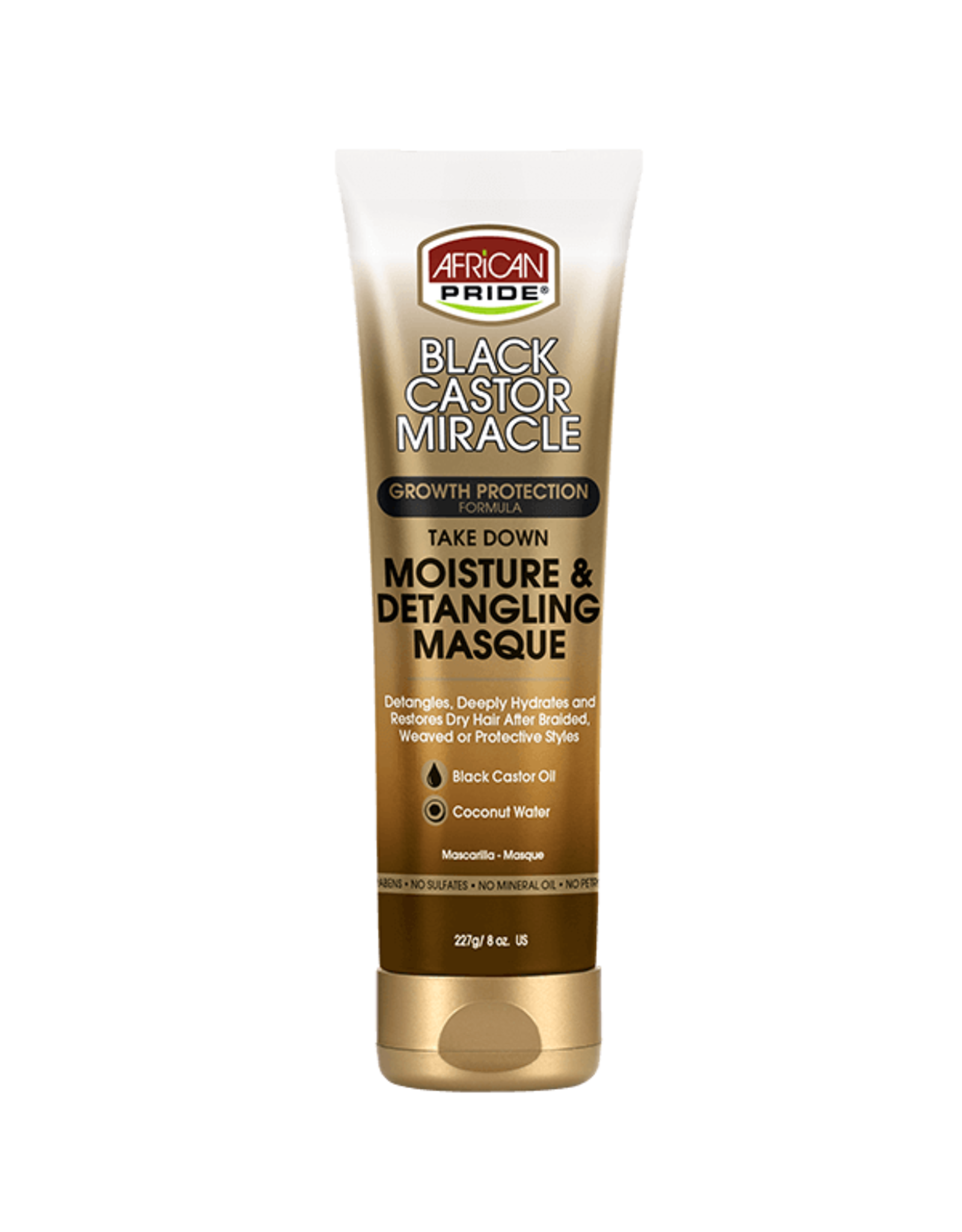 AFRICAN PRIDE BLACK CASTOR MIRACLE TAKE DOWN MOISTURE & DETANGLING MASQUE 8OZ