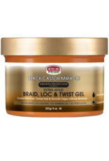 AFRICAN PRIDE BLACK CASTOR MIRACLE BRAID, LOC & TWIST GEL 8OZ