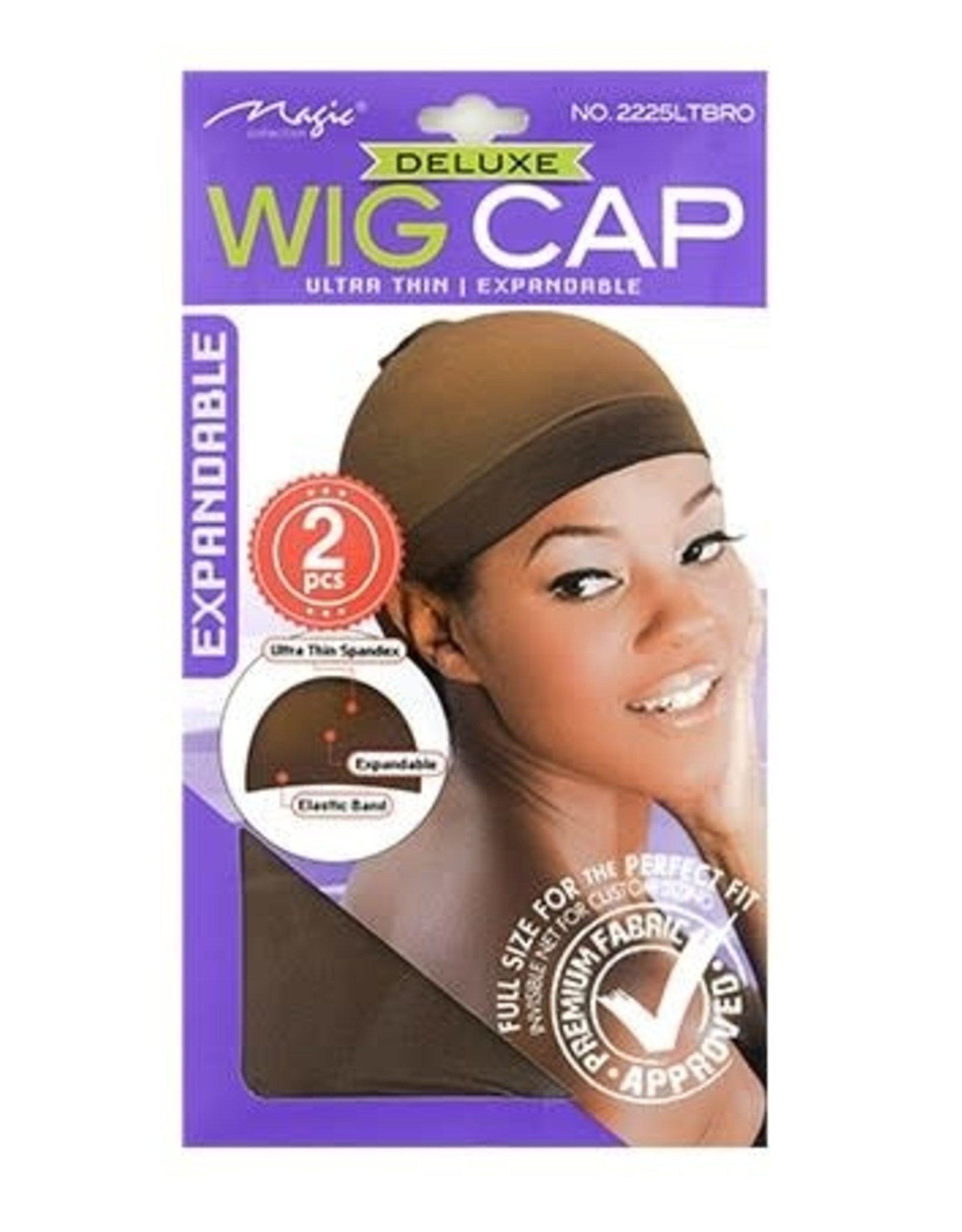 MAGIC DELUXE WIG CAP LIGHT BROWN 2PC