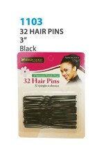 MAGIC 32 HAIR PINS 3" BLACK