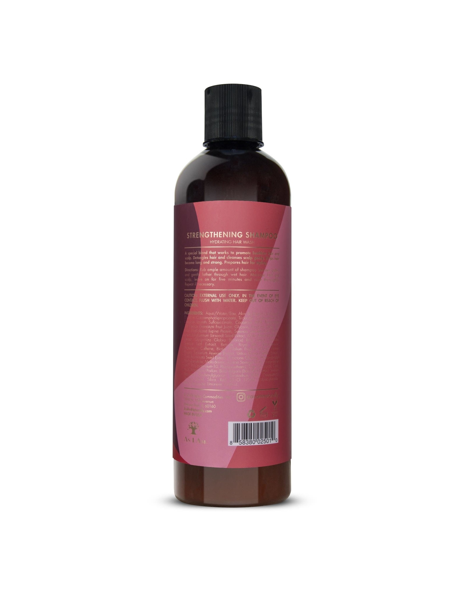 AS I AM LONG & LUXE POMEGRANATE & PASSION FRUIT STRENGTHENING SHAMPOO 12OZ