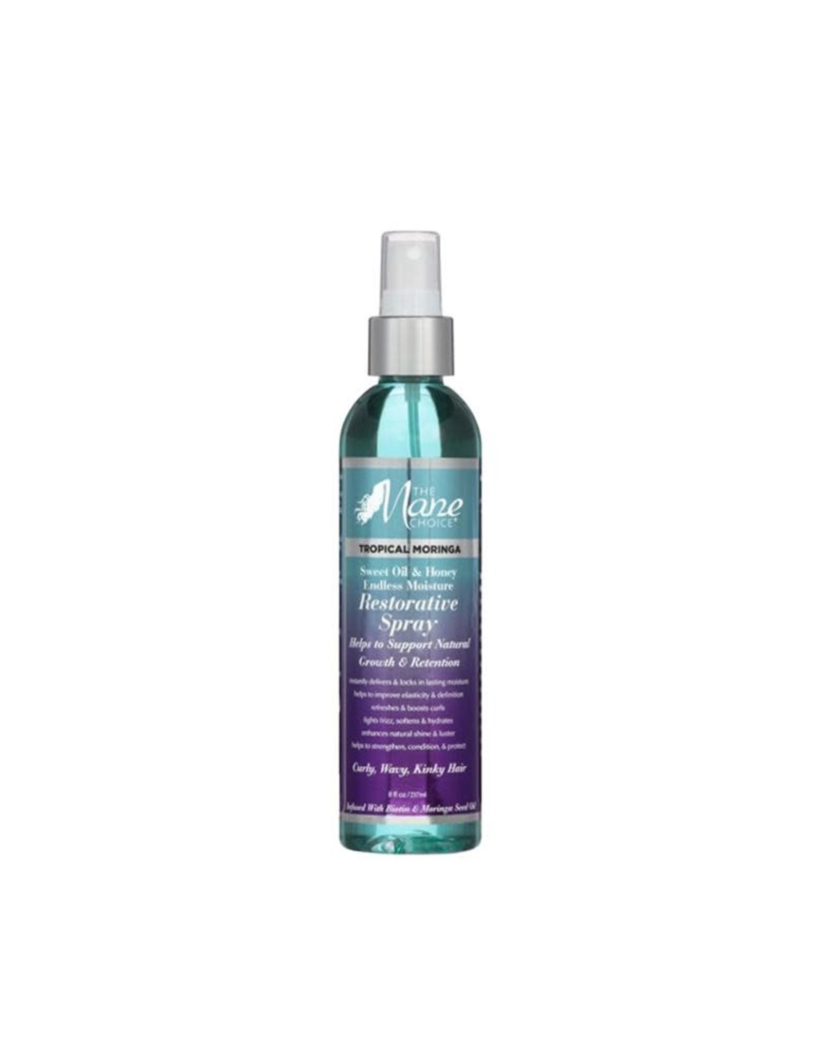 THE MANE CHOICE TROPICAL MORINGA SWEET OIL & HONEY ENDLESS MOISTURE RESTORATIVE SPRAY 8OZ