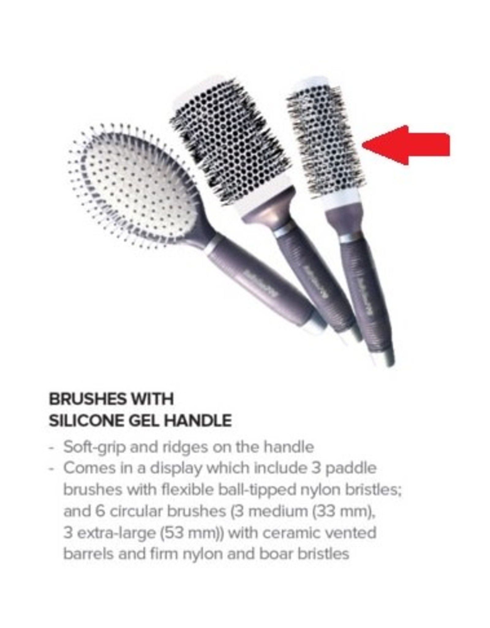 BABYLISS SILICONE GEL BRUSH - 33MM ROUND