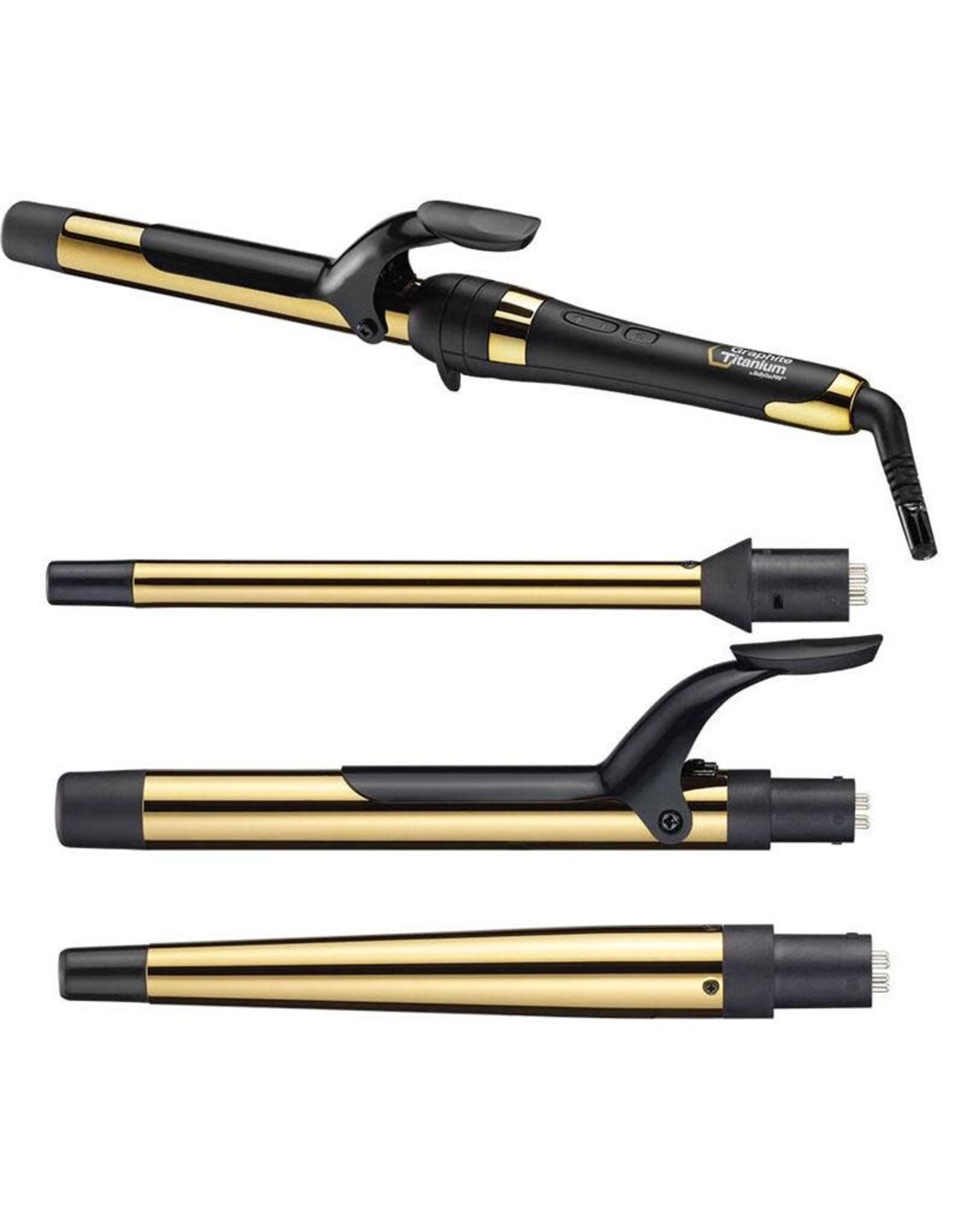 BABYLISS GXT Graphite Titanium 4PC Interchangeable Barrels Ionic Curling Set