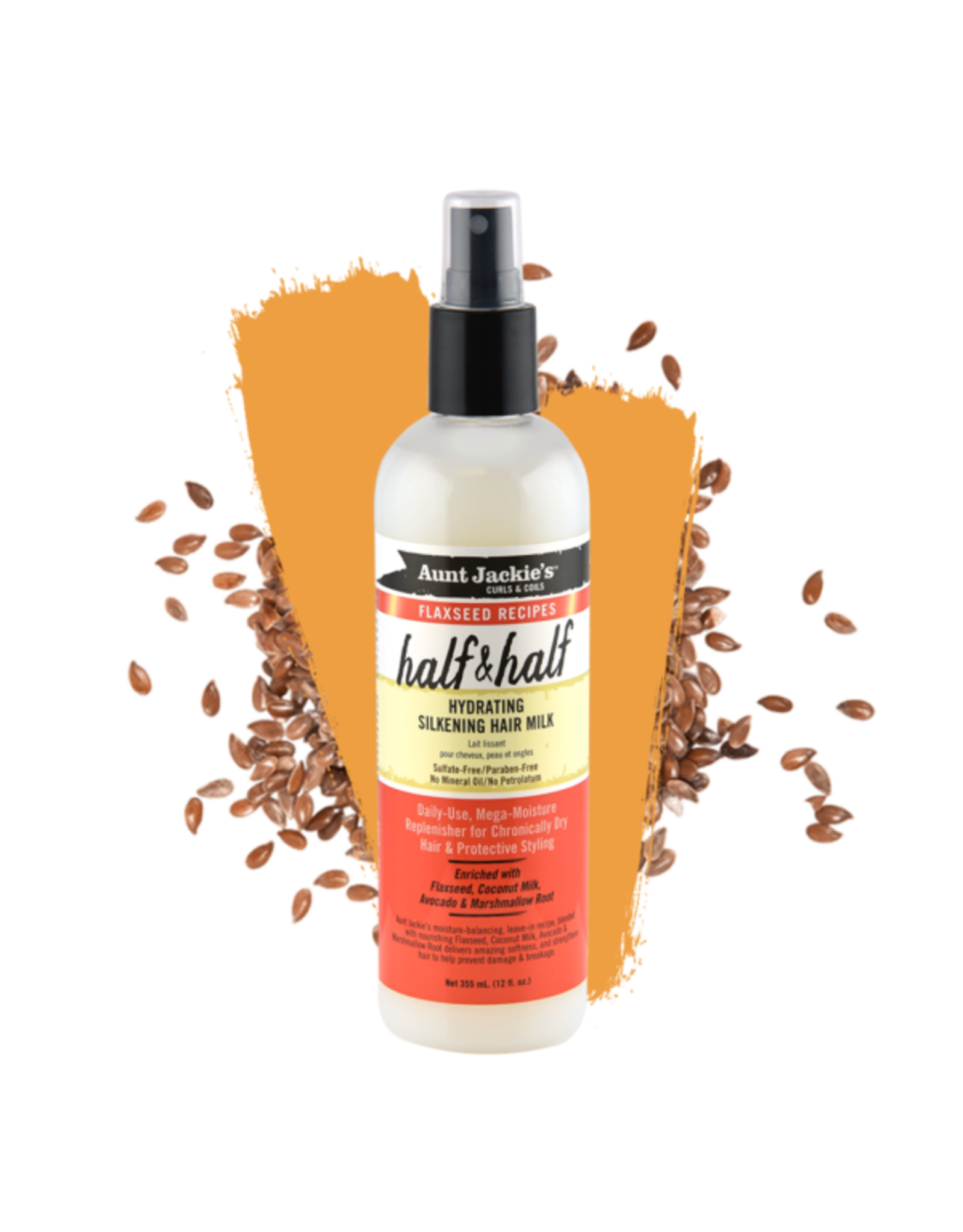 AUNT JACKIE'S HALF & HALF HYDRATING SILKENING HAIR MILK 12OZ