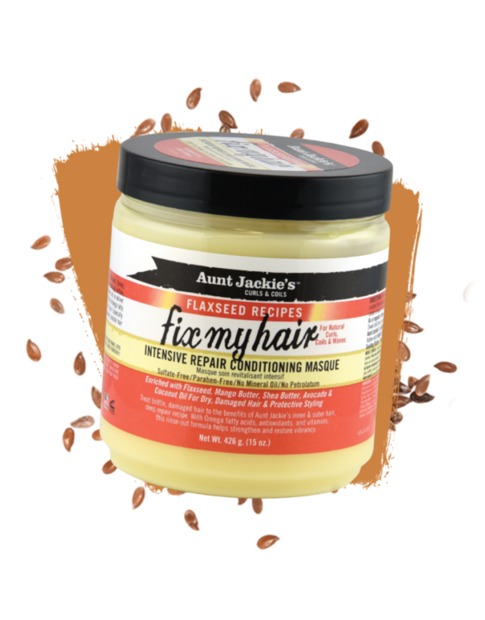 AUNT JACKIE'S FLAXSEED FIX MY HAIR INTENSIVE REPAIR CONDITIONING MASQUE 15OZ