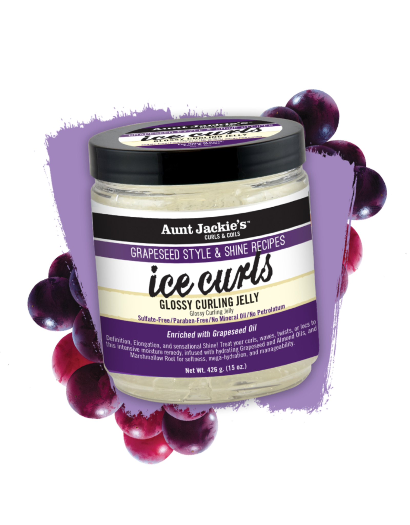 AUNT JACKIE'S GRAPESEED ICE CURLS GLOSSY CURLING JELLY 15OZ