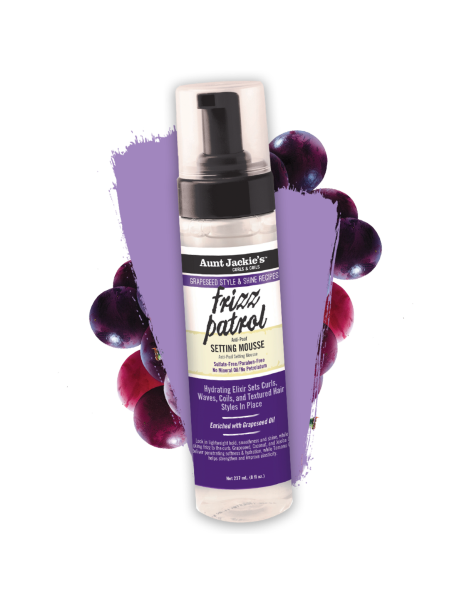 AUNT JACKIE'S GRAPESEED FRIZZ PATROL SETTING MOUSSE 8.5OZ