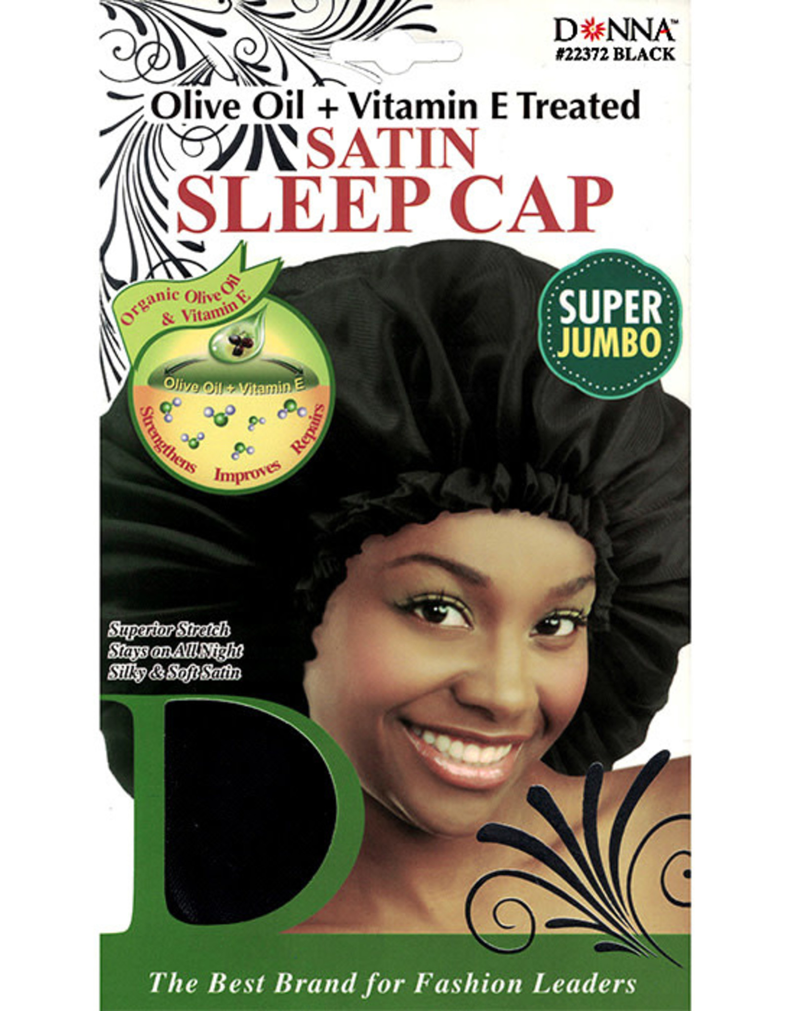 DONNA COLLECTION SATIN SLEEP CAP SUPER JUMBO ASSORTED COLOURS