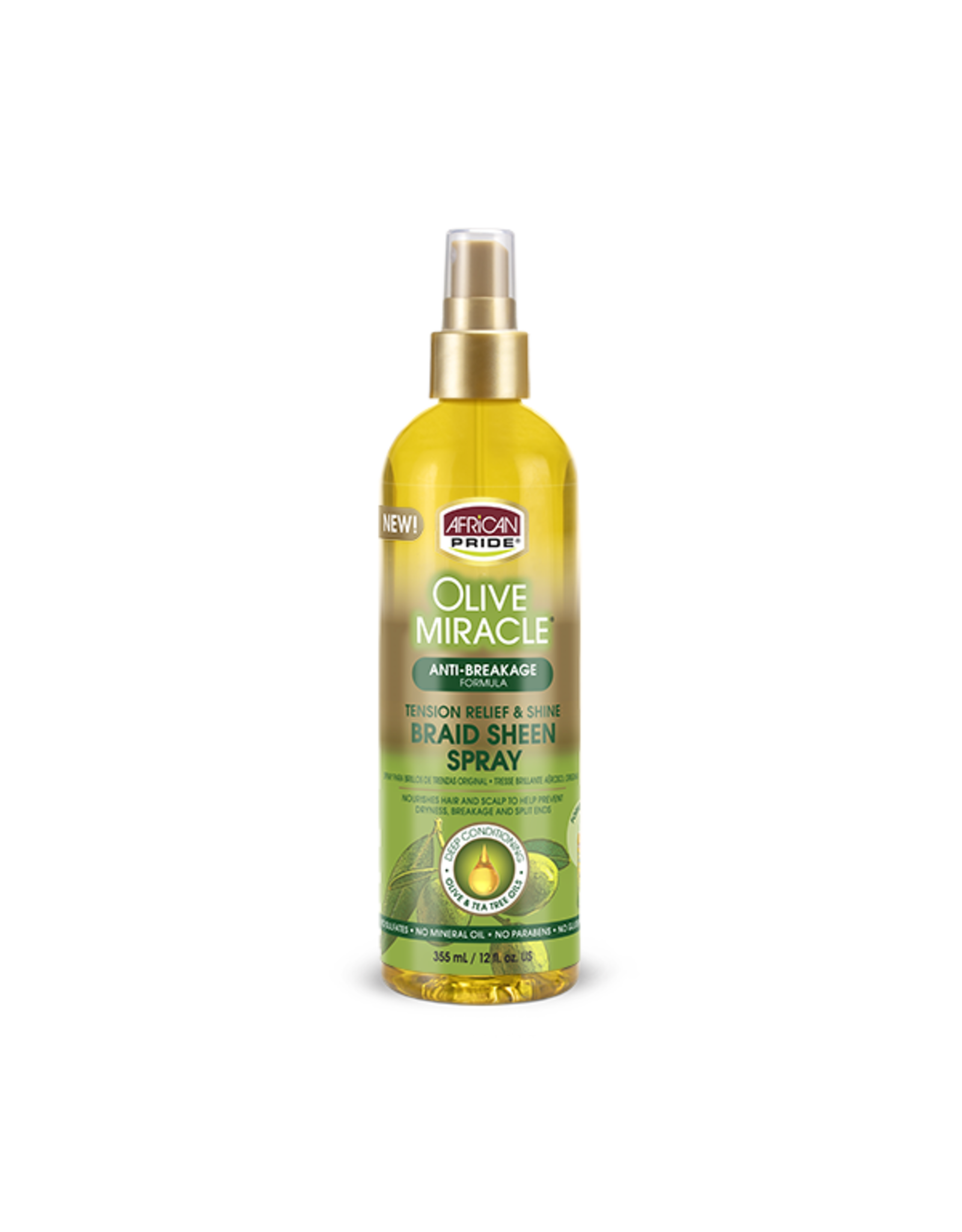 AFRICAN PRIDE OLIVE MIRACLE BRAID SHEEN SPRAY 12OZ