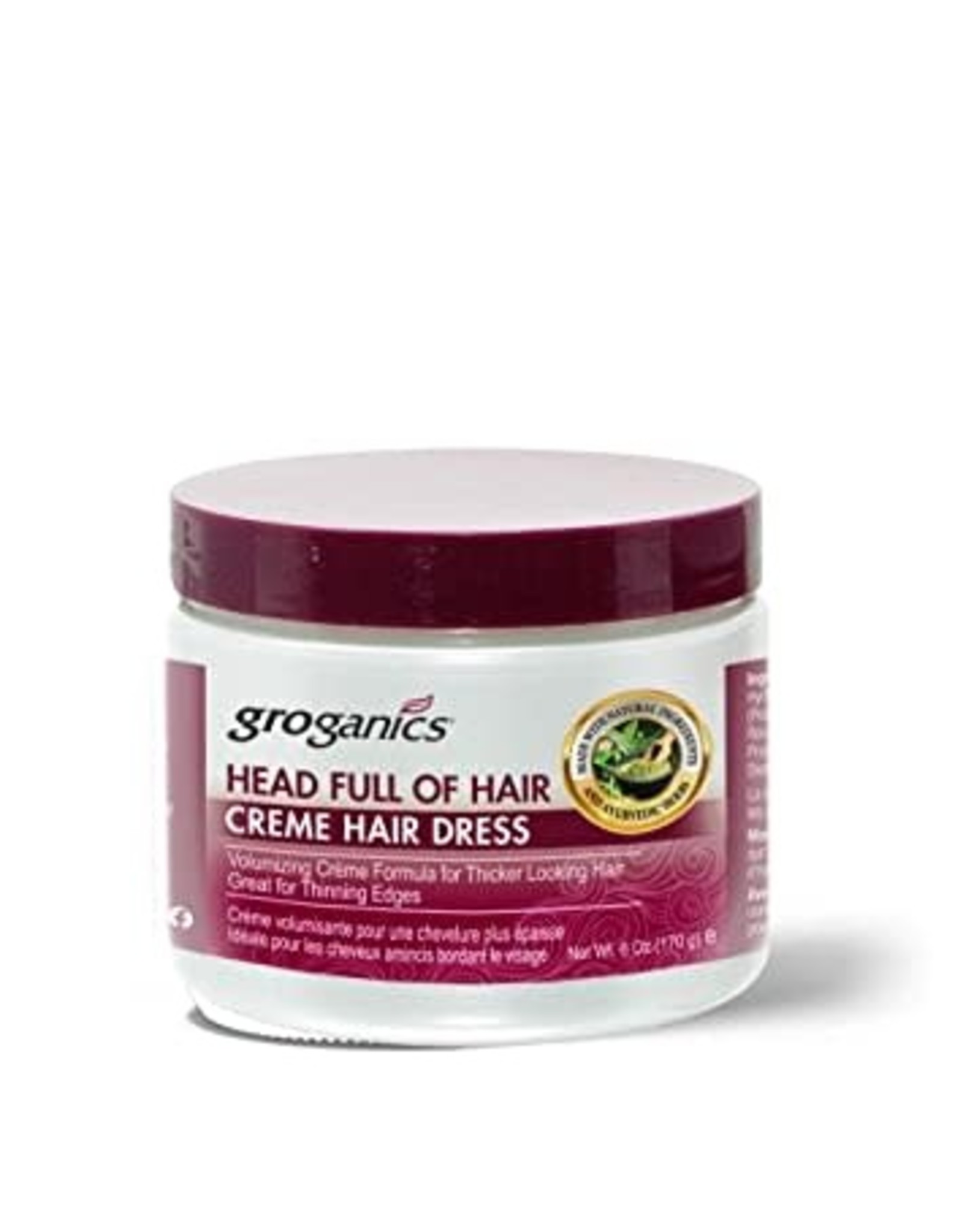 GROGANICS HEAD FULL OF HAIR CREME HAIR DRESS 6OZ