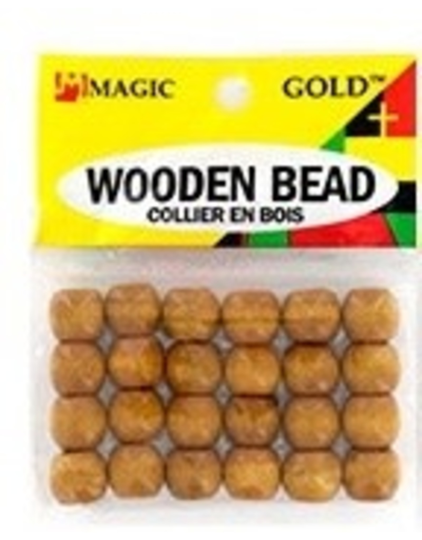 MAGIC WOODEN BEADS SMALL BEIGE - 24PCS