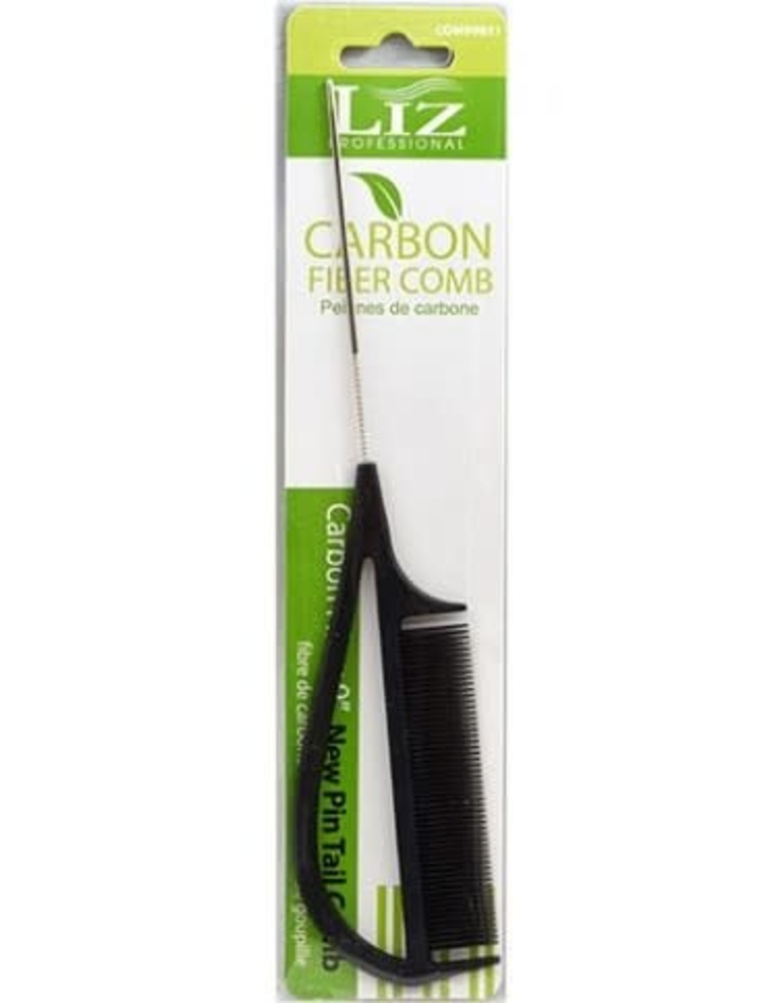LIZ PROFESSIONAL CARE 9" NEW CARBON PIN TAIL COMB