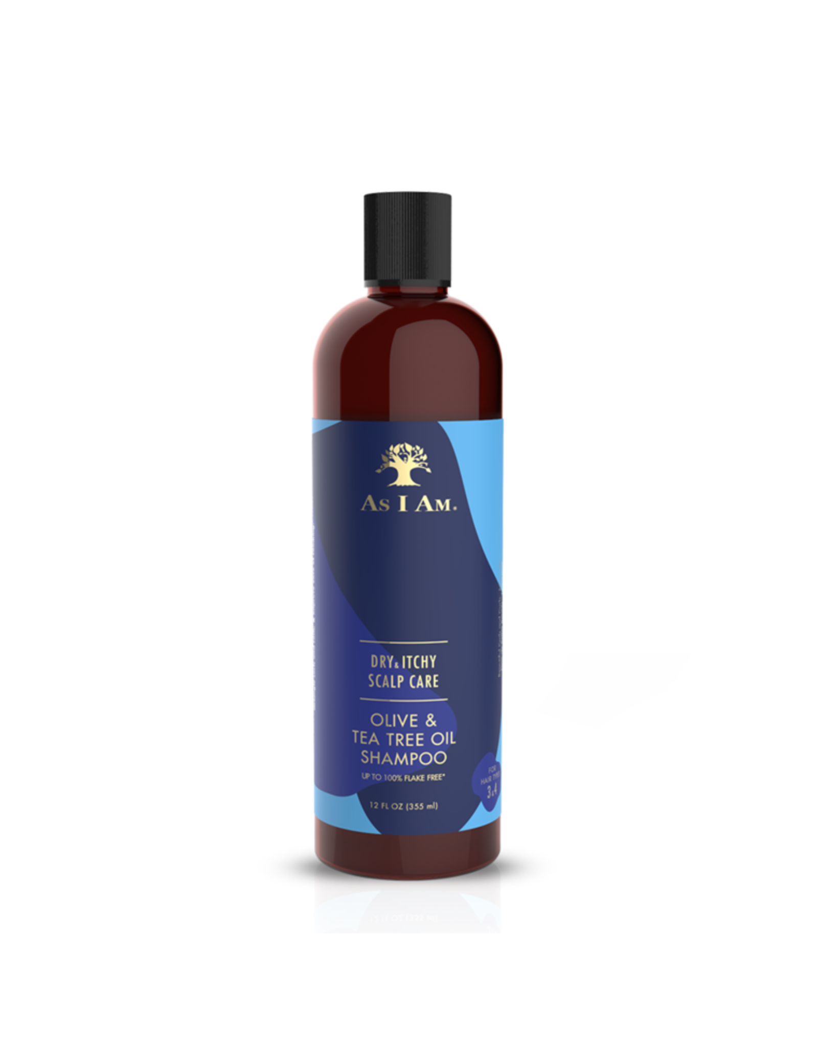 AS I AM DRY & ITCHY SCALP CARE OLIVE & TEA TREE OIL DANDRUFF SHAMPOO 12OZ