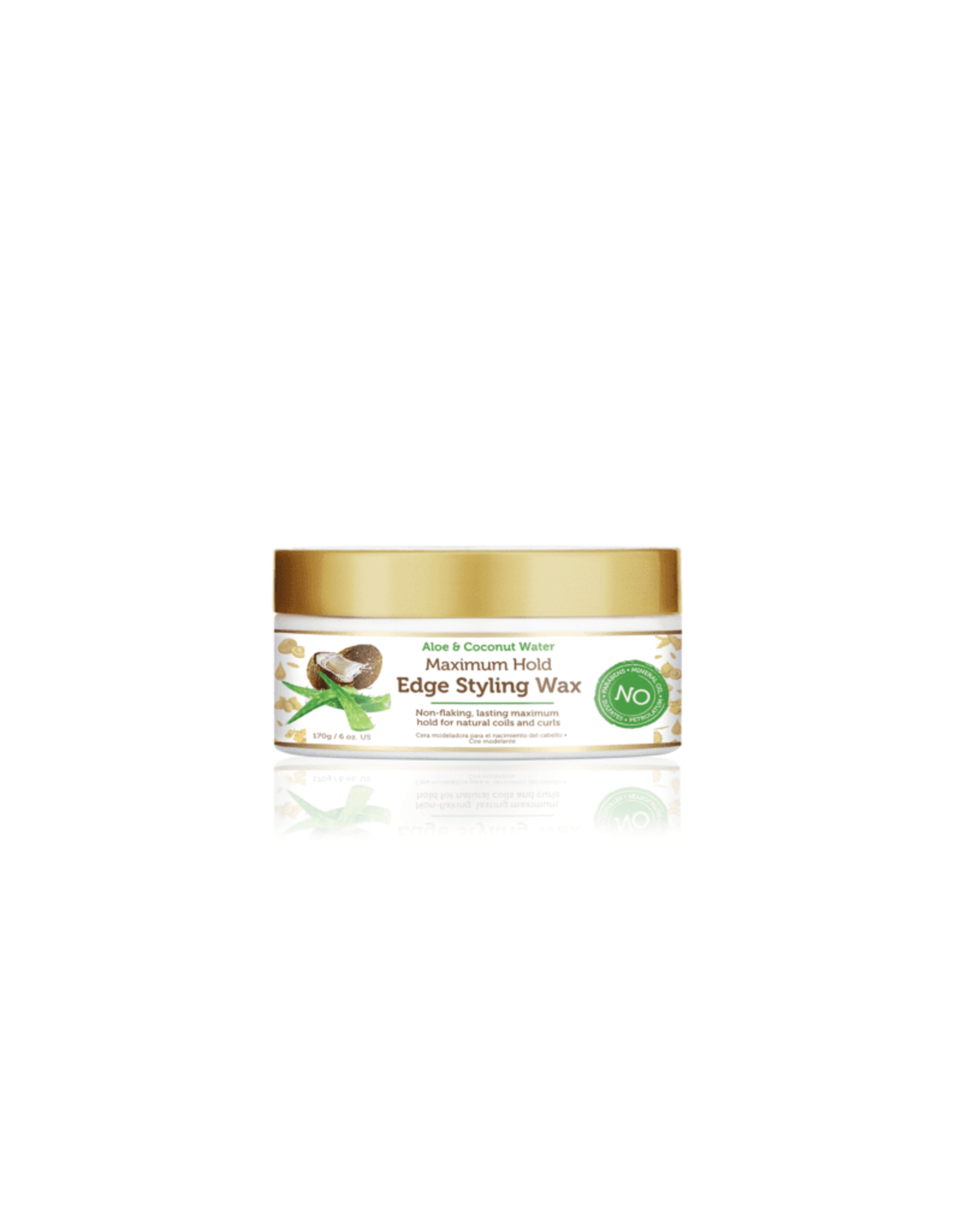 AFRICAN PRIDE MOISTURE MIRACLE ALOE & COCONUT WATER MAXIMUM HOLD EDGE STYLING WAX 6OZ