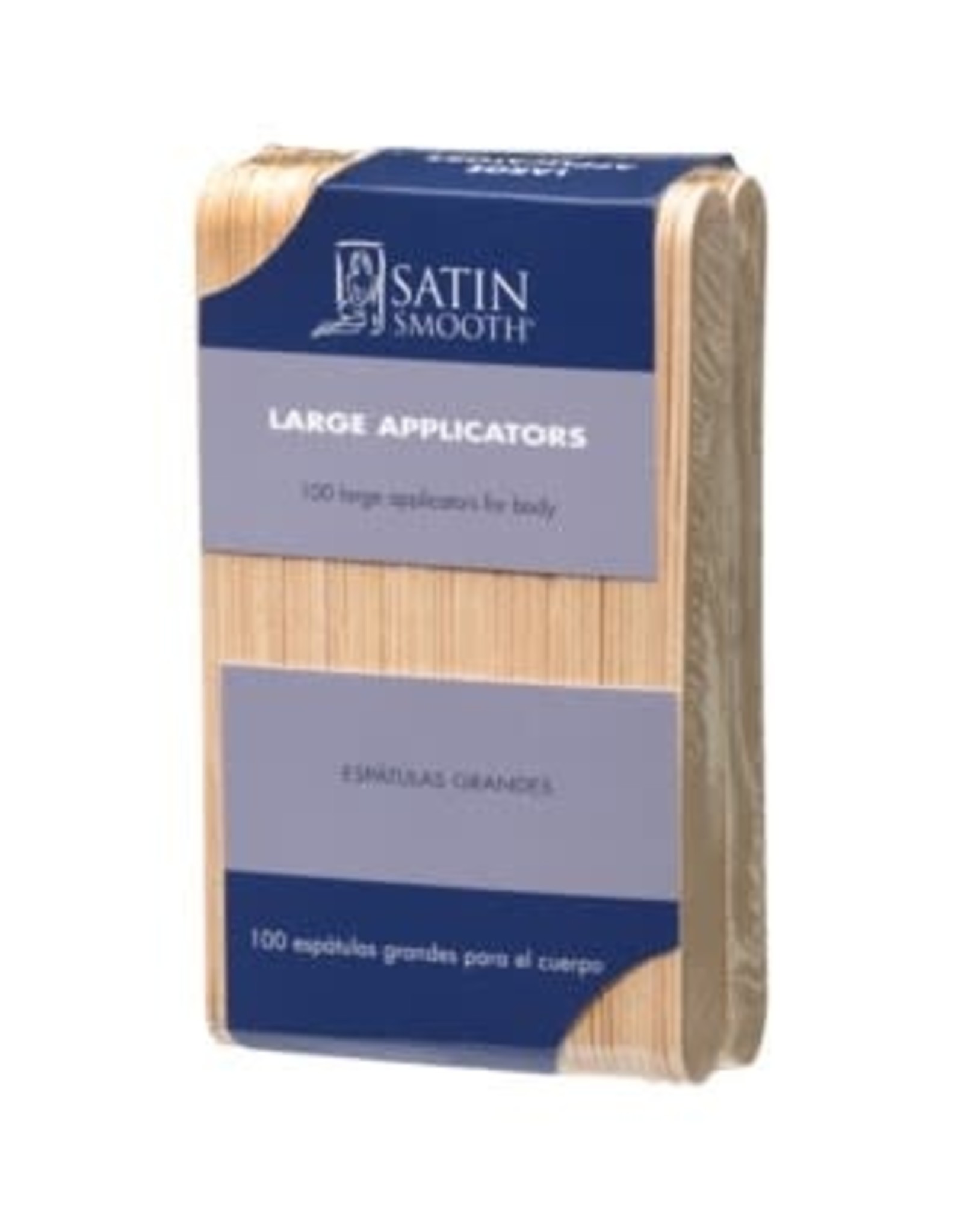 SATIN SMOOTH LARGE WOOD APPLICATOR STICKS 100PC
