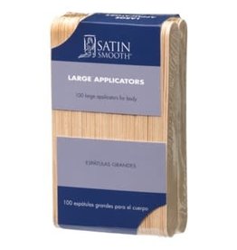 SATIN SMOOTH LARGE WOOD APPLICATOR STICKS 100PC