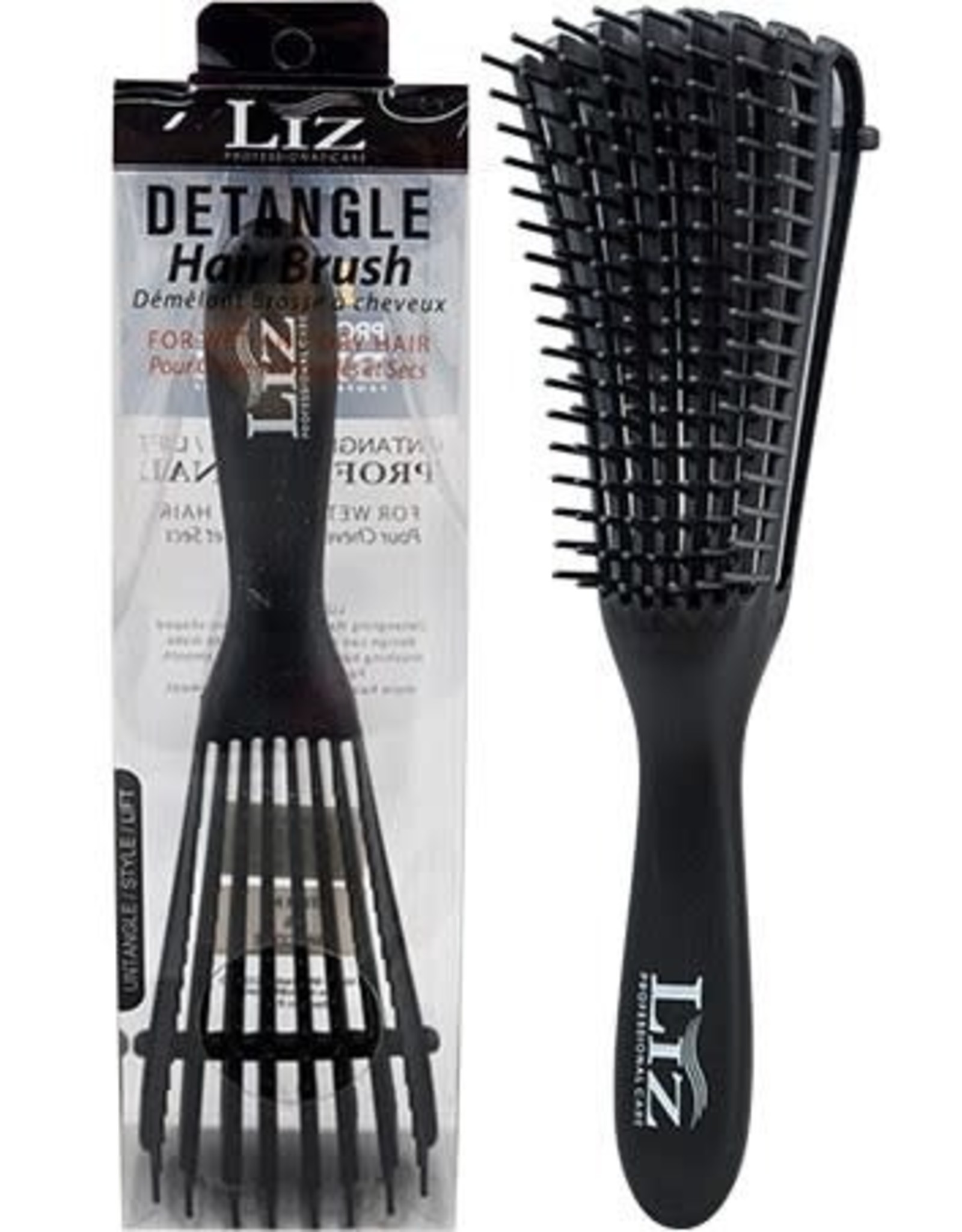 LIZ PROFESSIONAL CARE DETANGLE HAIR BRUSH - BLACK