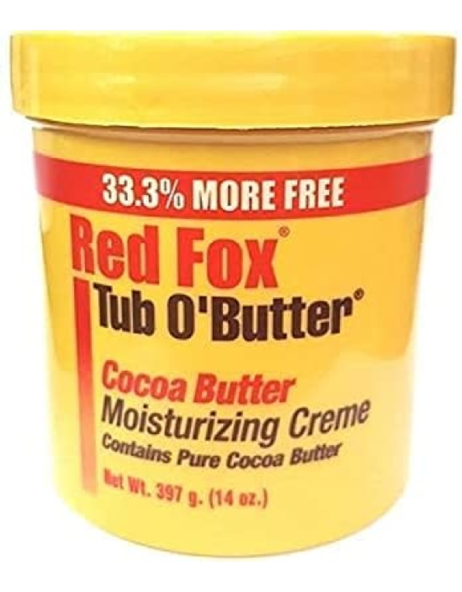 RED FOX TUB O' BUTTER COCOA BUTTER MOISTURIZING CREME 14OZ