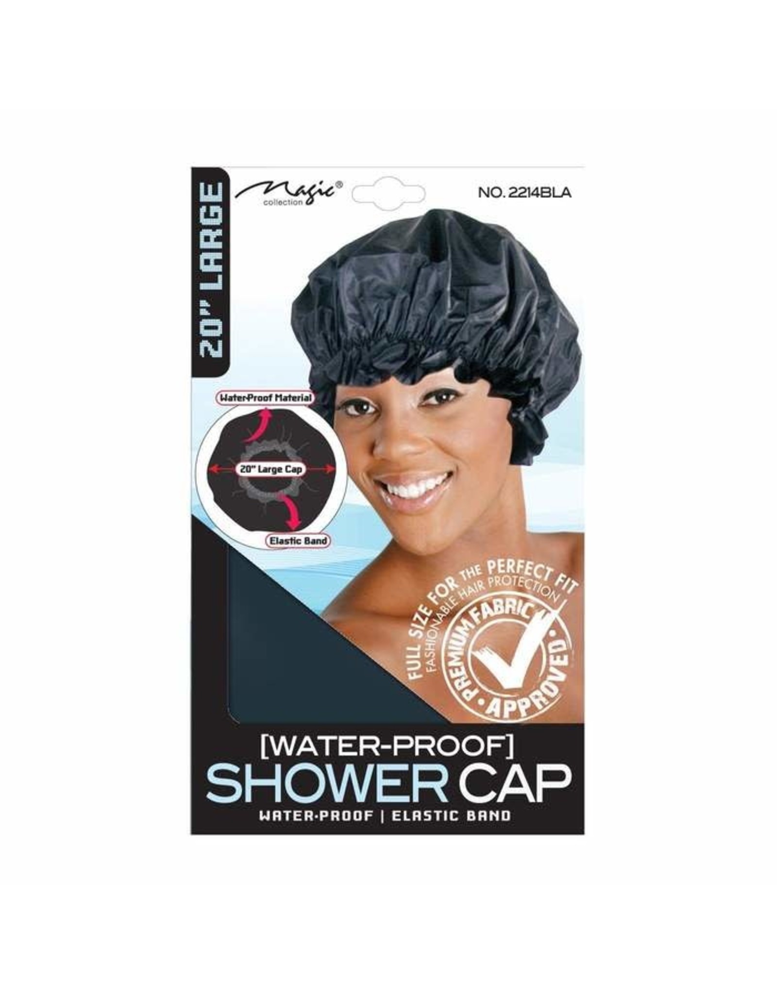 MAGIC 20" LARGE BLACK SHOWER CAP