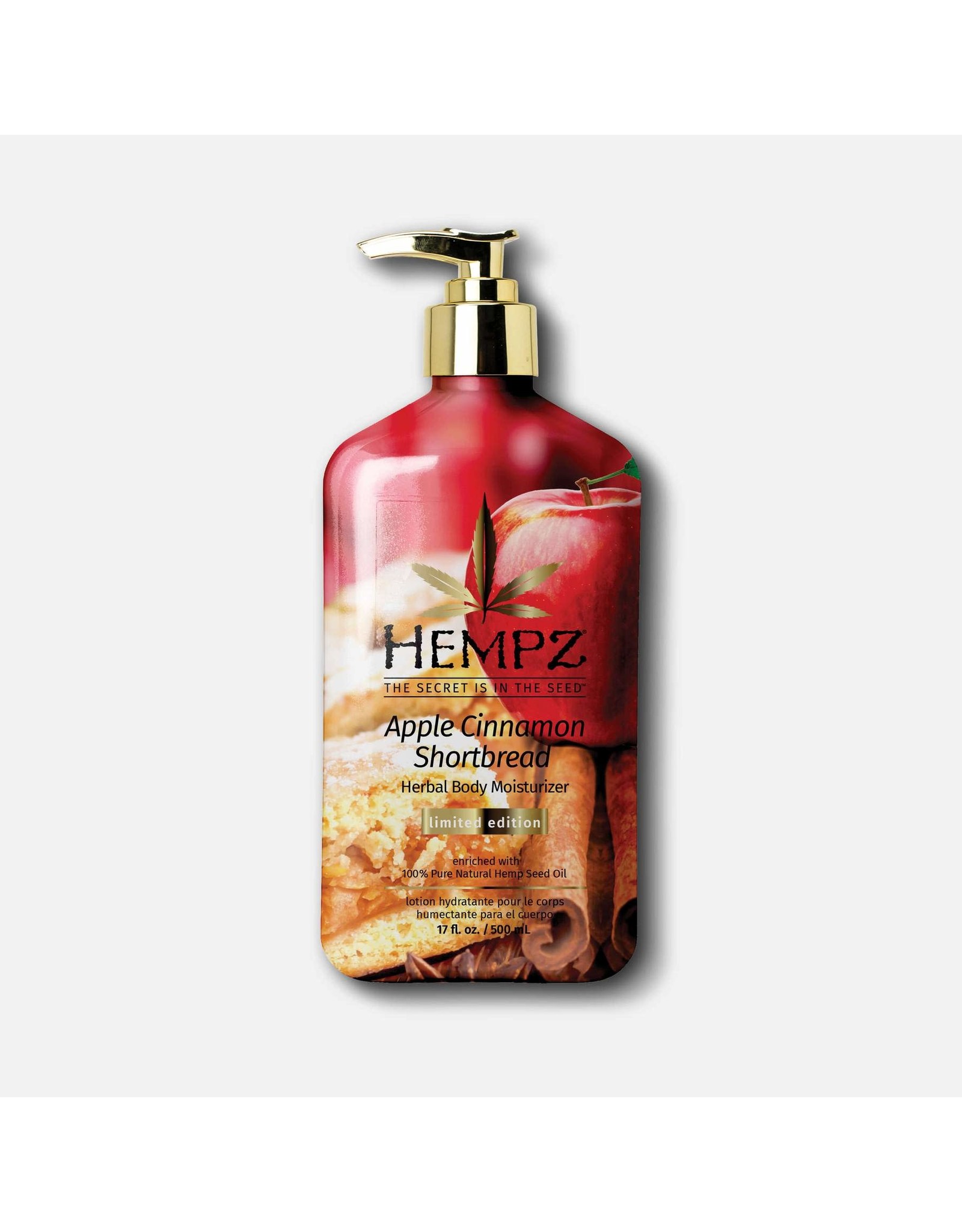 HEMPZ APPLE CINNAMON SHORTBREAD HERBAL BODY MOISTURIZER 17OZ