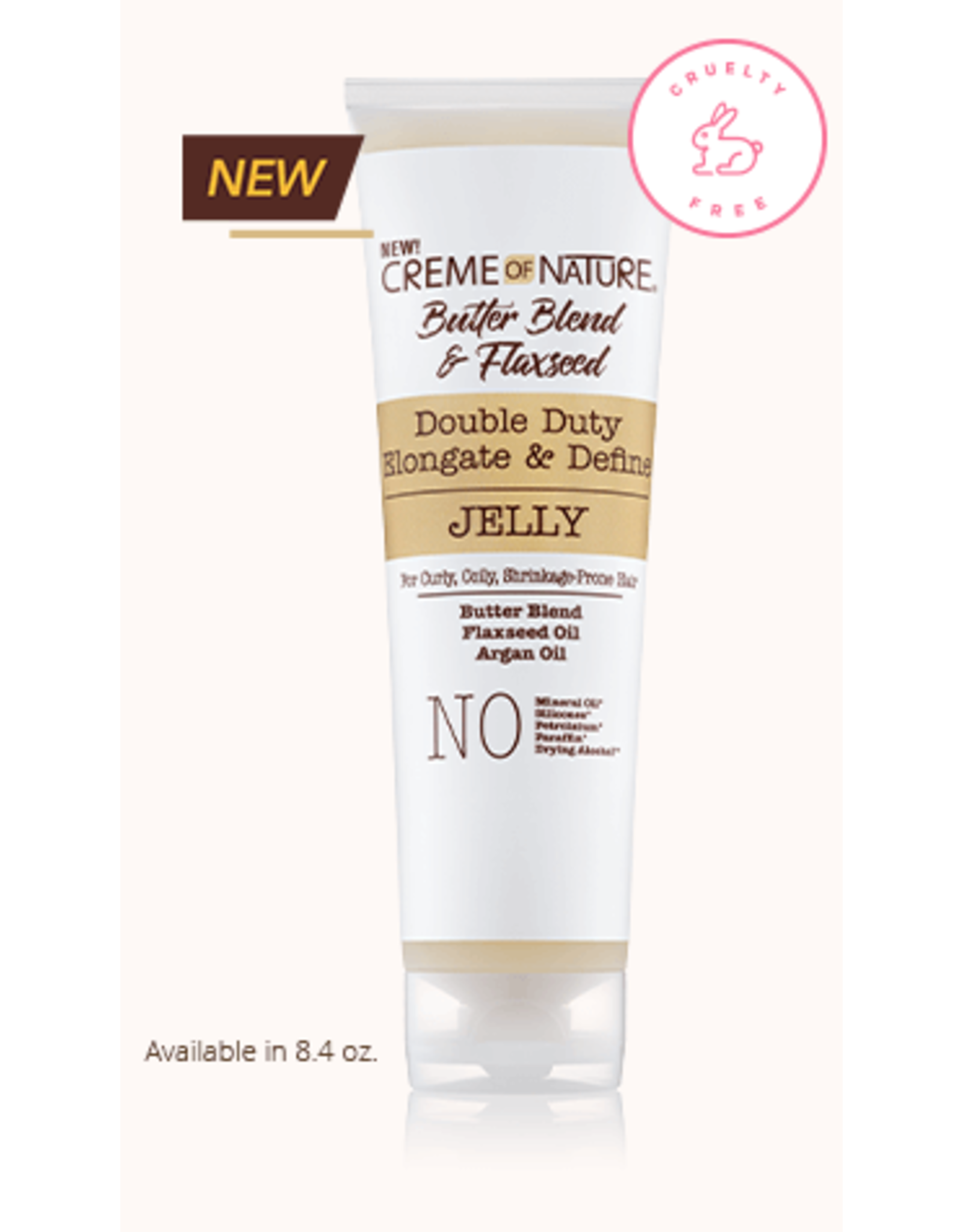 CREME OF NATURE BUTTER BLEND & FLAXSEED DOUBLE DUTY ELONGATE & DEFINE JELLY 8.4OZ