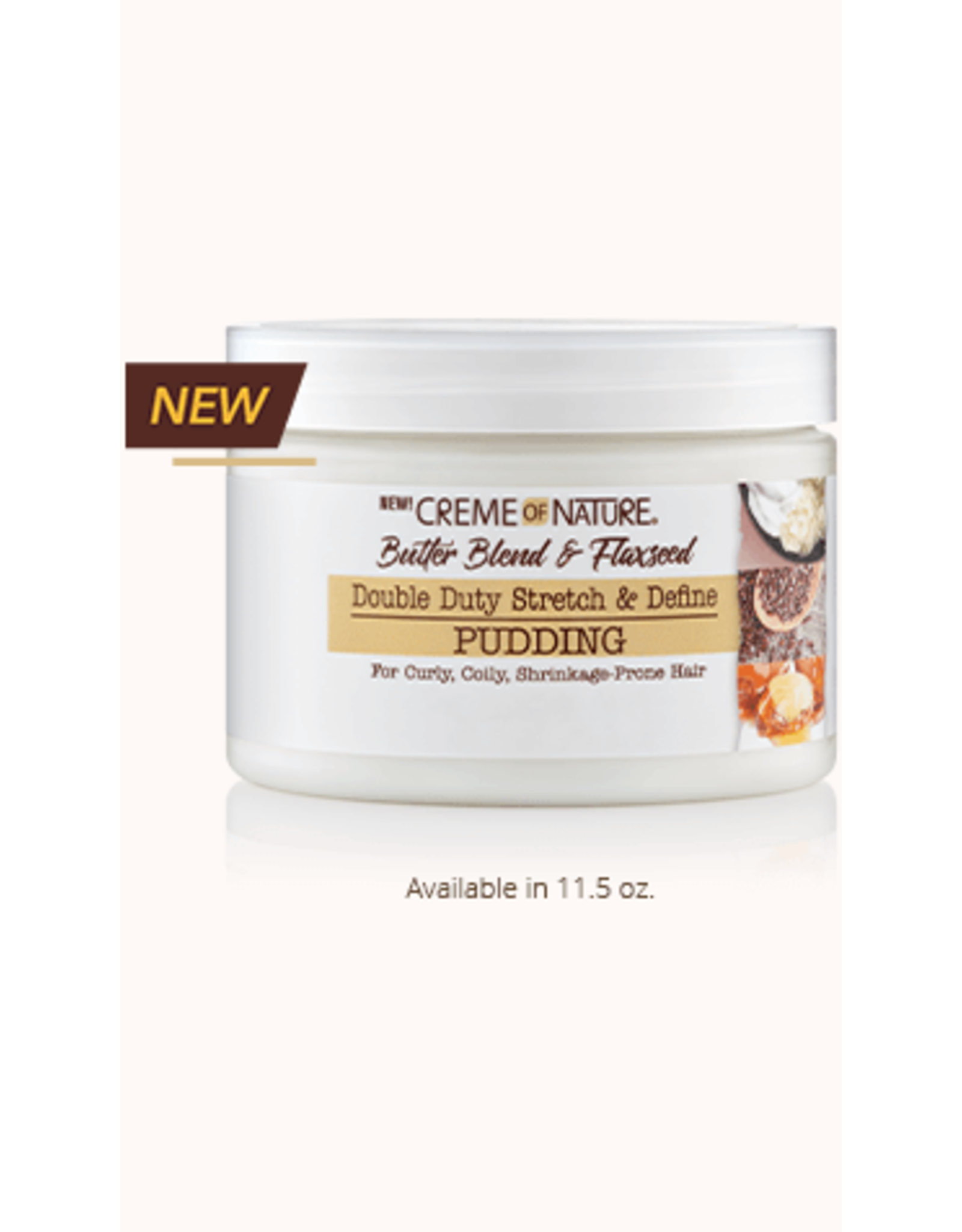 CREME OF NATURE BUTTER BLEND & FLAXSEED DOUBLE DUTY STRETCH & DEFINE PUDDING 11.5OZ