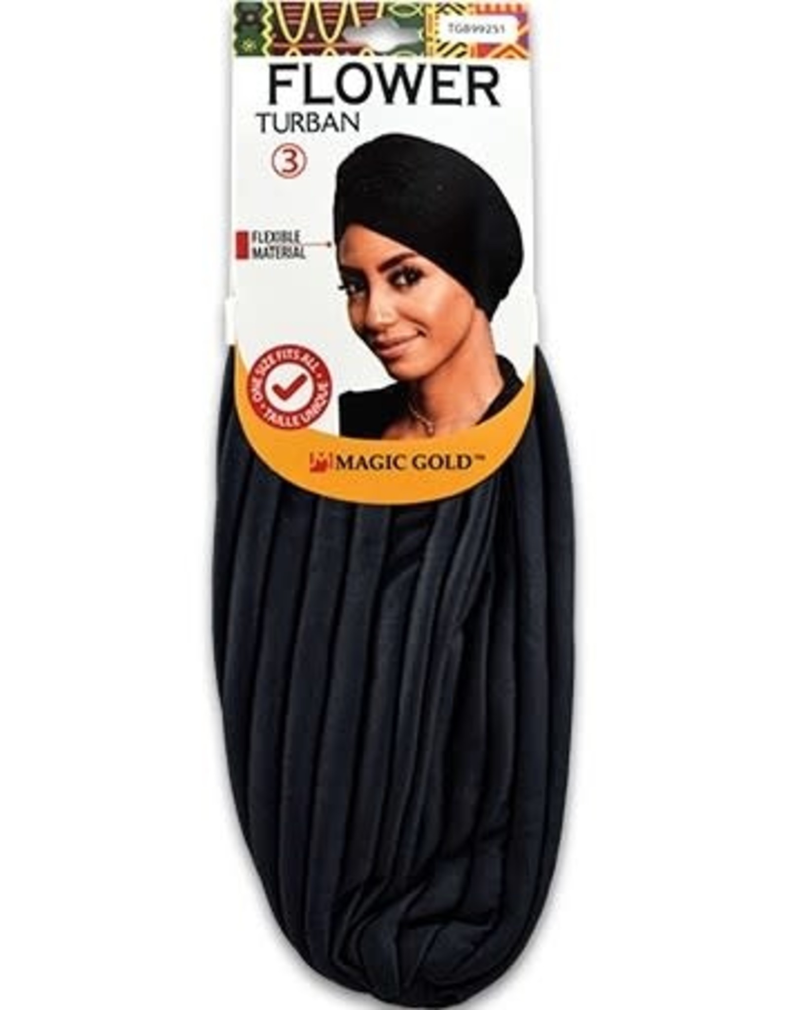 MAGIC FLOWER TURBAN - BLACK