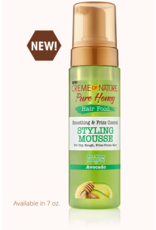 CREME OF NATURE PURE HONEY HAIR FOOD SMOOTHING & FRIZZ CONTROL STYLING MOUSSE 207ML