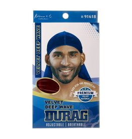 KIM & C VELVET DEEP WAVE DURAG - ASST. COLOURS